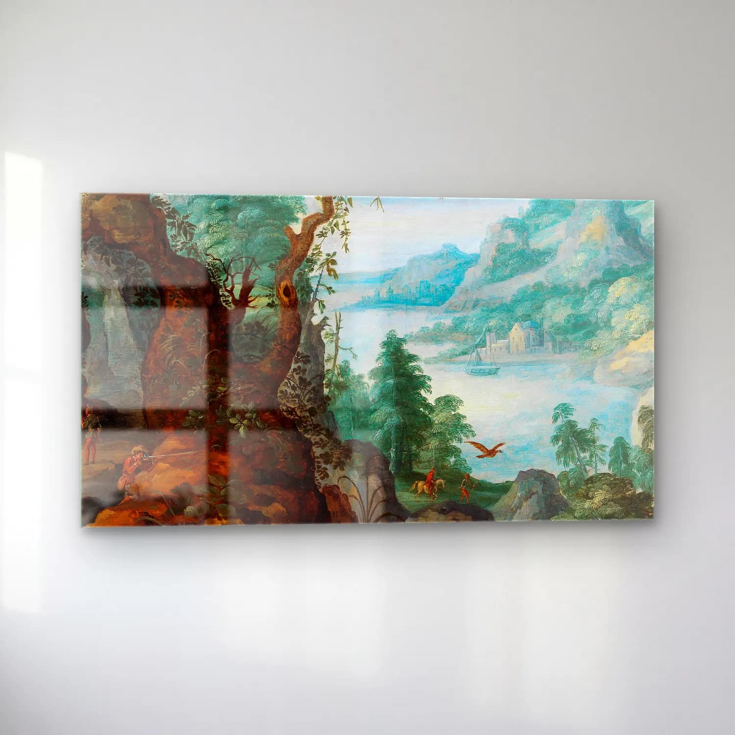 Marten Ryckaert – A mountainous landscape with huntsmen cam tablo — sol açıdan görünüm