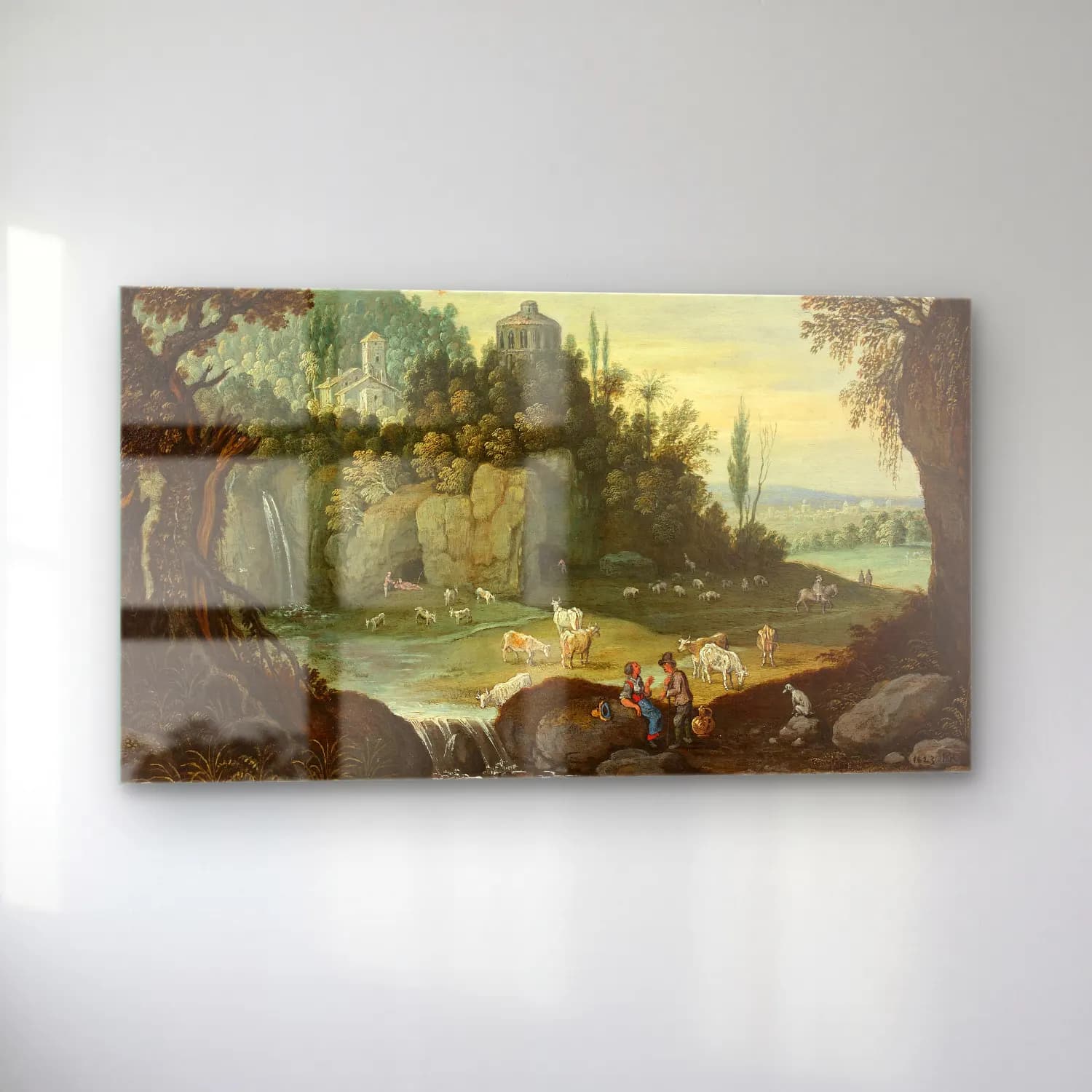 Marten Ryckaert – Diseuse de bonne aventure dans un paysage et Couple de… cam tablo — sol açıdan görünüm