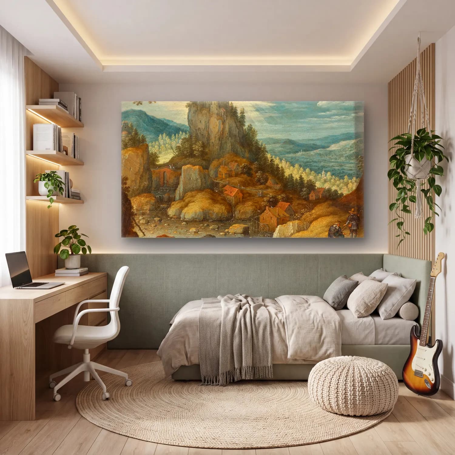 Marten Ryckaert – Landscape with a Fortress cam tablo — genç odasında