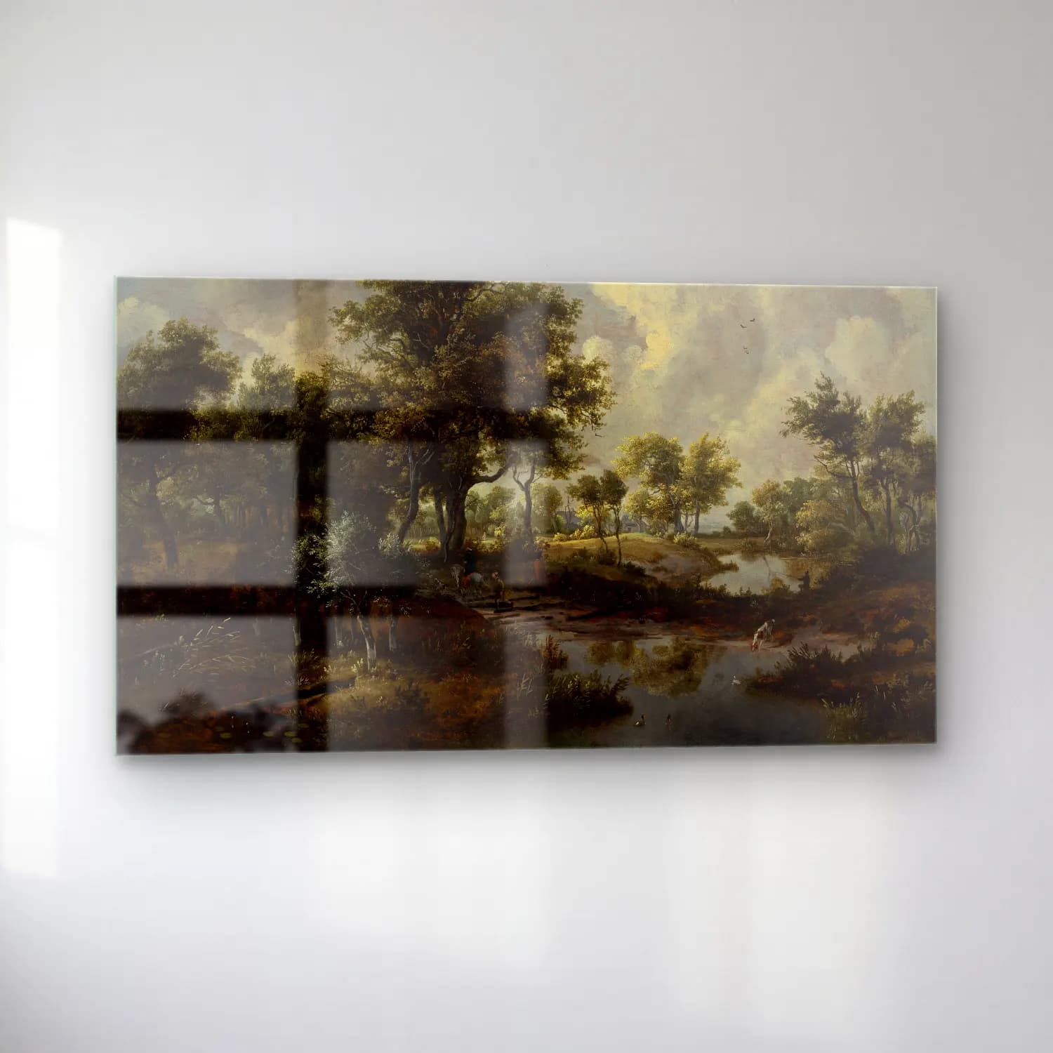 Meindert Hobbema – A Wooded Landscape cam tablo — sol açıdan görünüm