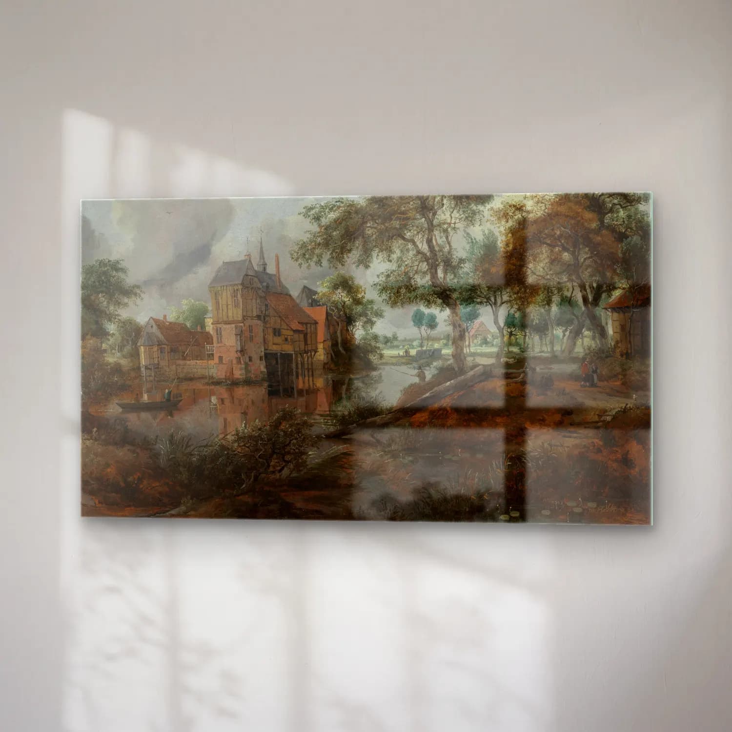 Meindert Hobbema – Das Schloss von Ootmarsum (ca 1670) cam tablo — sağ açıdan görünüm
