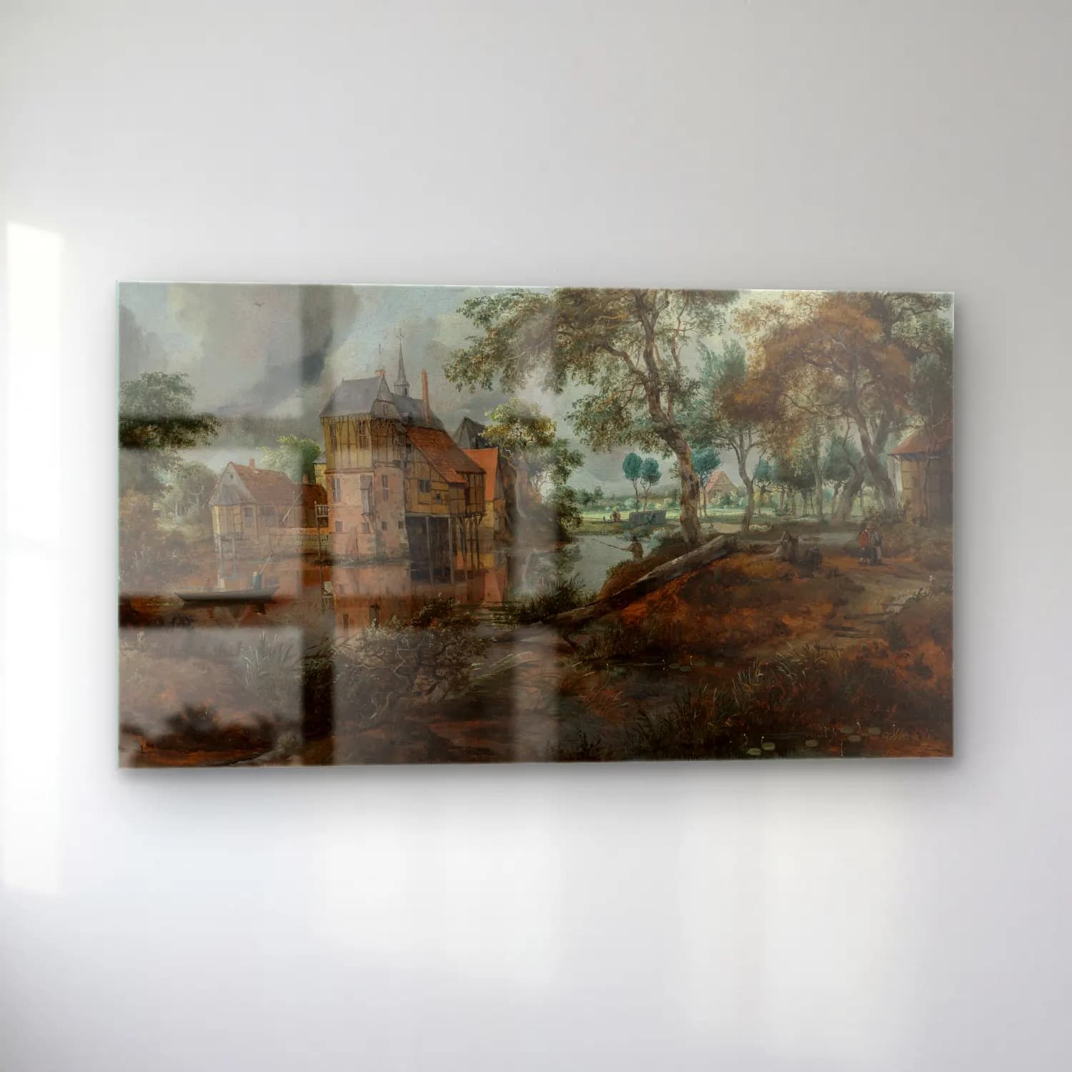 Meindert Hobbema – Das Schloss von Ootmarsum (ca 1670) cam tablo — sol açıdan görünüm