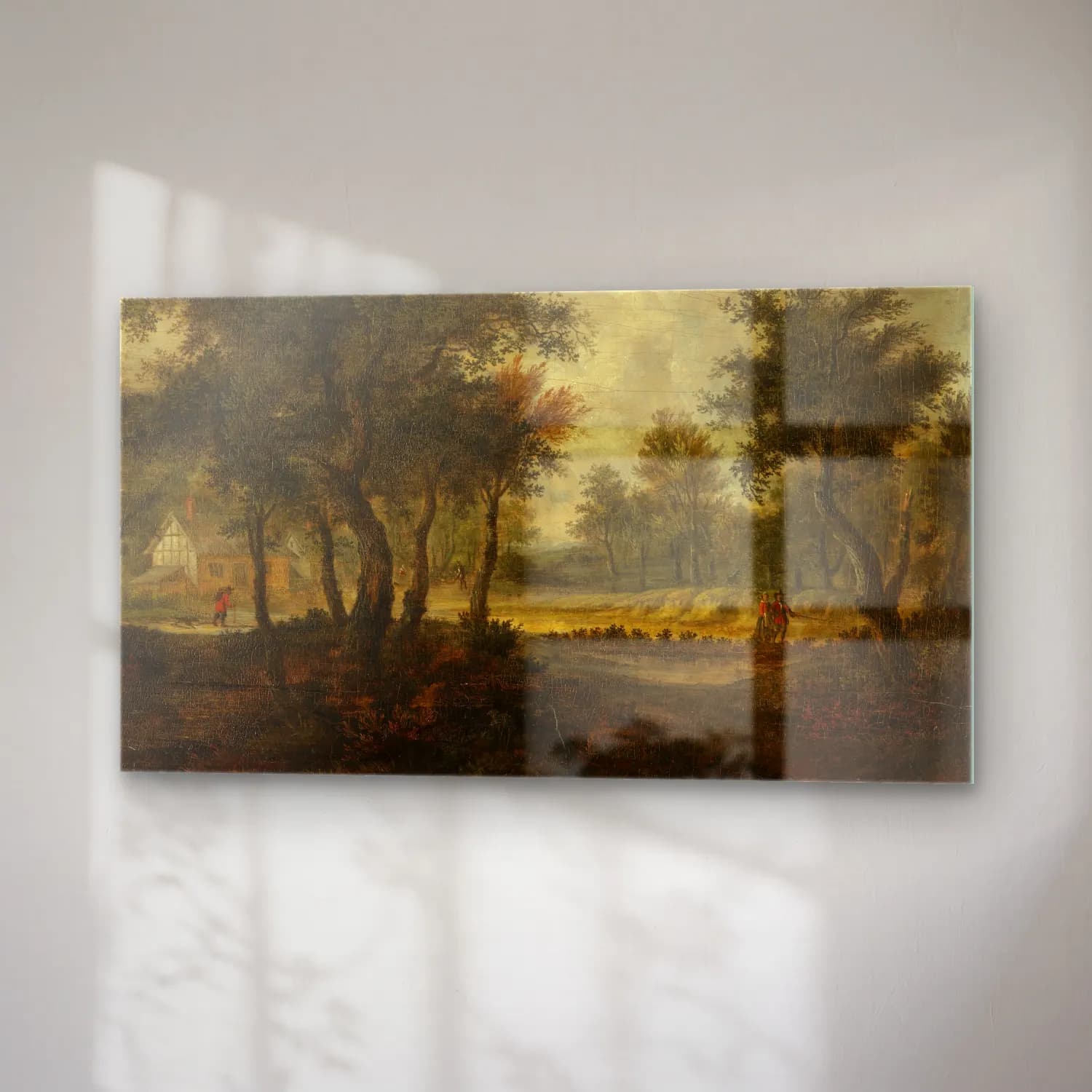 Meindert Hobbema – Landscape with figures cam tablo — sağ açıdan görünüm