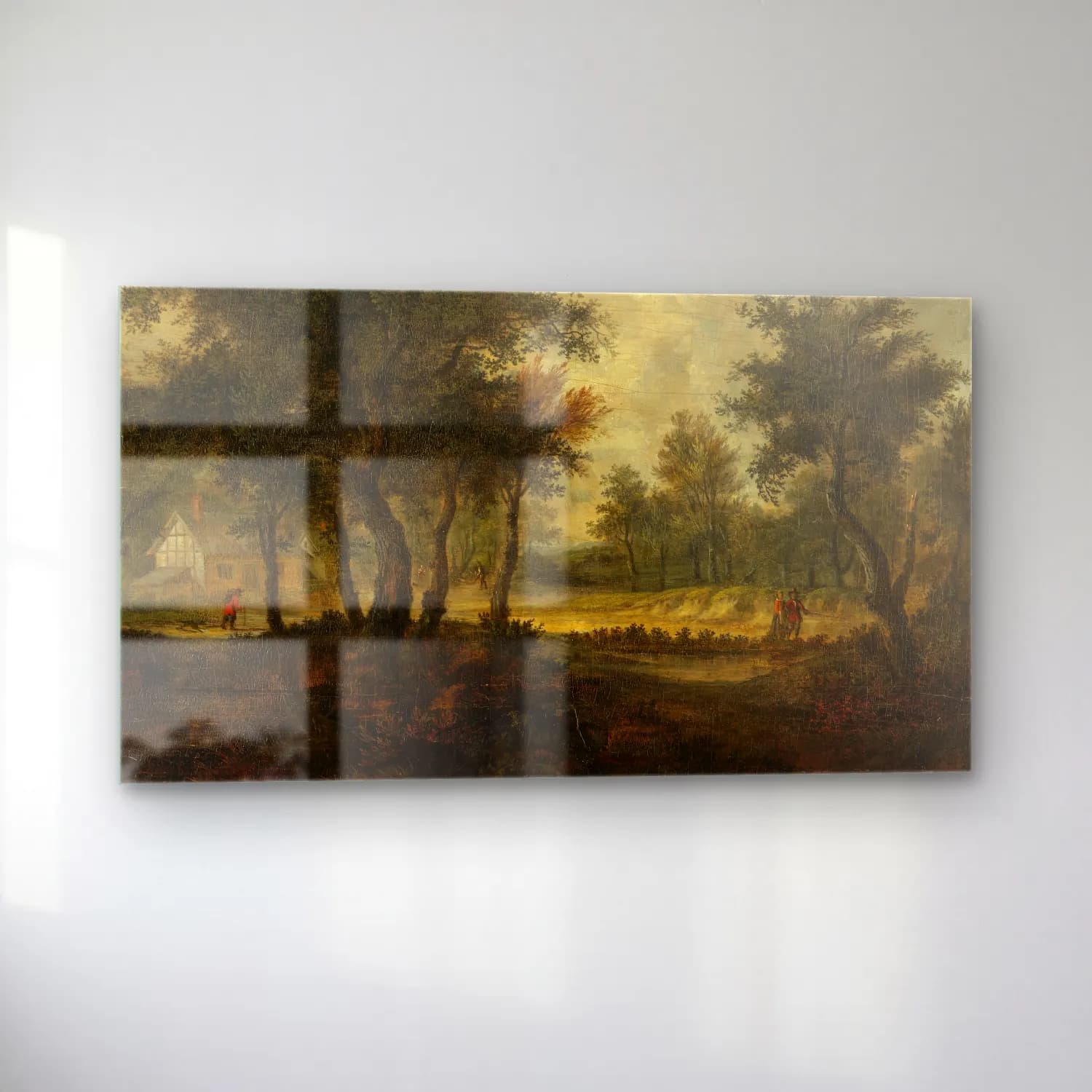 Meindert Hobbema – Landscape with figures cam tablo — sol açıdan görünüm