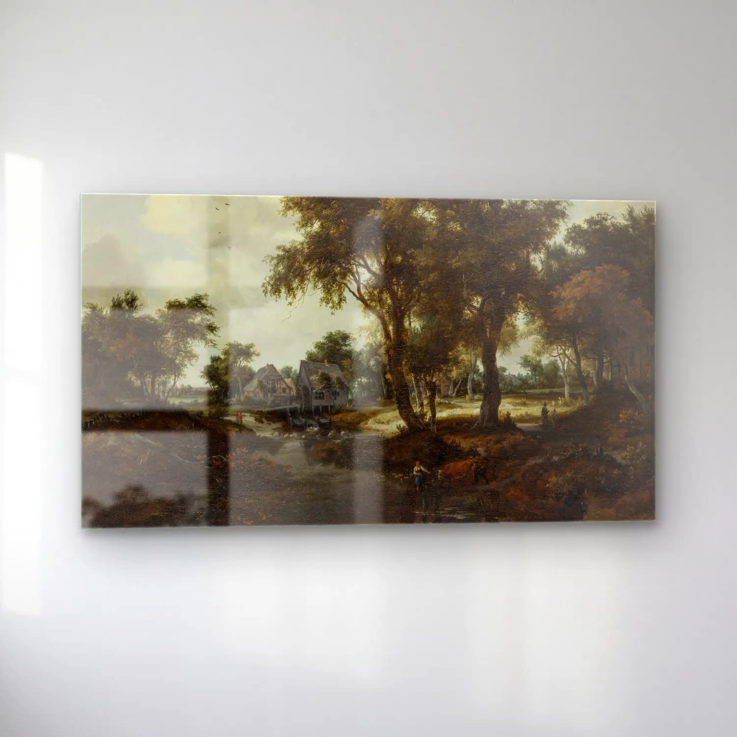 Meindert Hobbema – The Water Mill (The Trevor Landscape) cam tablo — sol açıdan görünüm