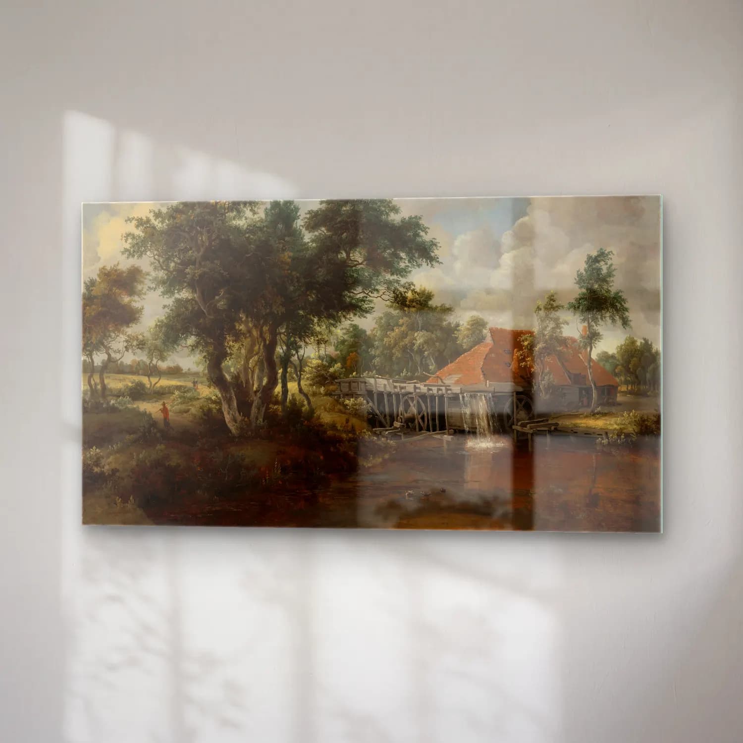 Meindert Hobbema – The Watermill with the Great Red Roof cam tablo — sağ açıdan görünüm