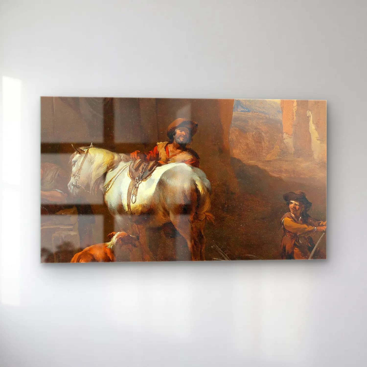 Nicolaes Pietersz. Berchem – A Stable Interior cam tablo — sol açıdan görünüm