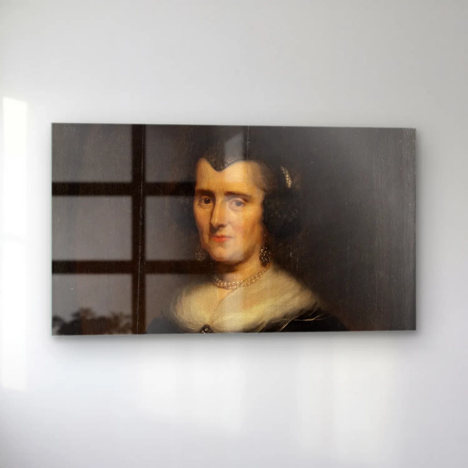 Nicolaes Pietersz. Berchem – Bust-Length Portrait of a Middle-Aged Woman cam tablo — sol açıdan görünüm