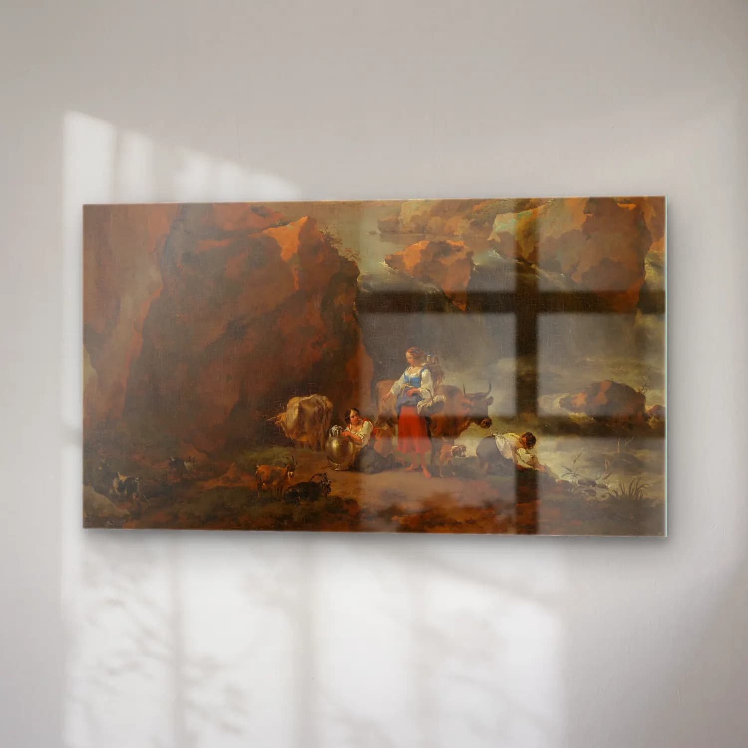 Nicolaes Pietersz. Berchem – Italian Landscape No. 4 cam tablo — sağ açıdan görünüm