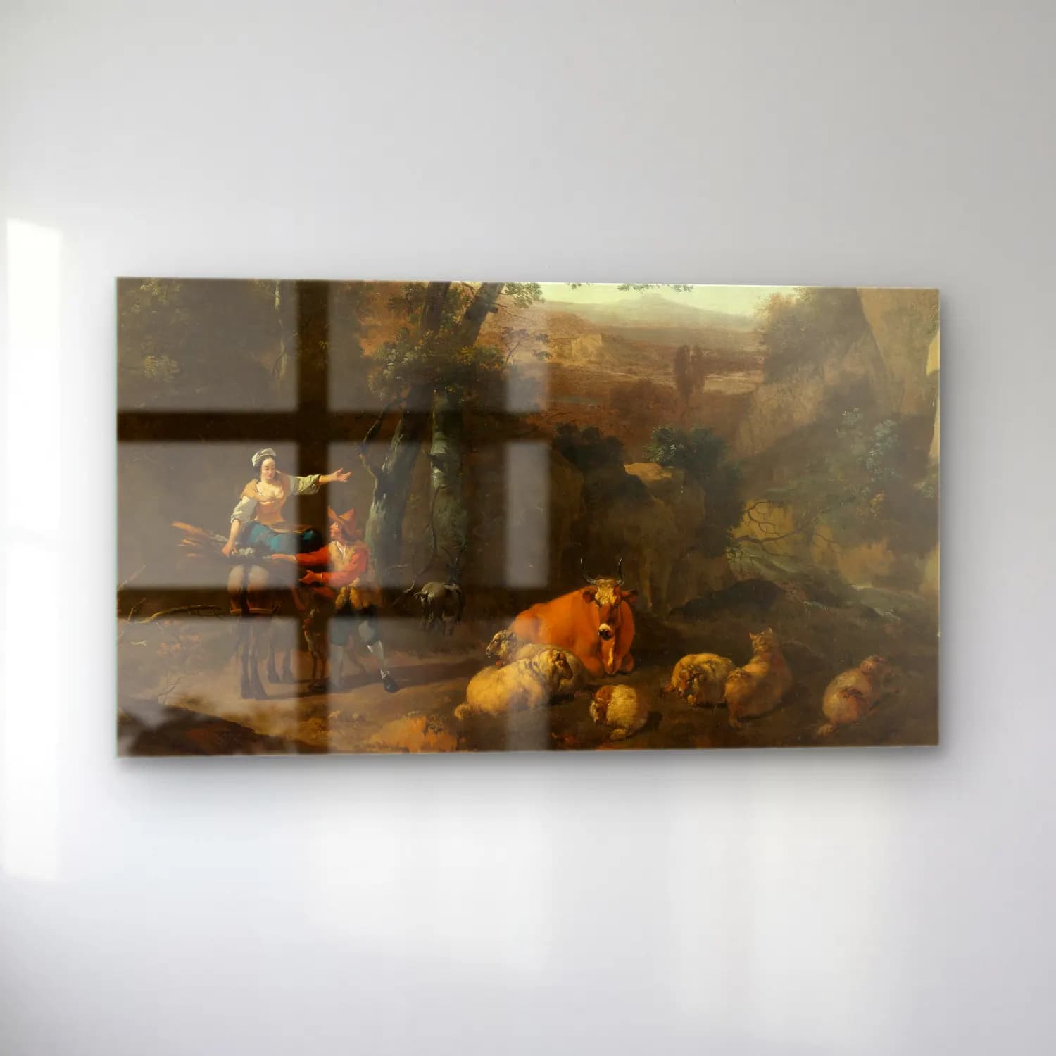 Nicolaes Pietersz. Berchem – Italian Landscape No. 5 cam tablo — sol açıdan görünüm
