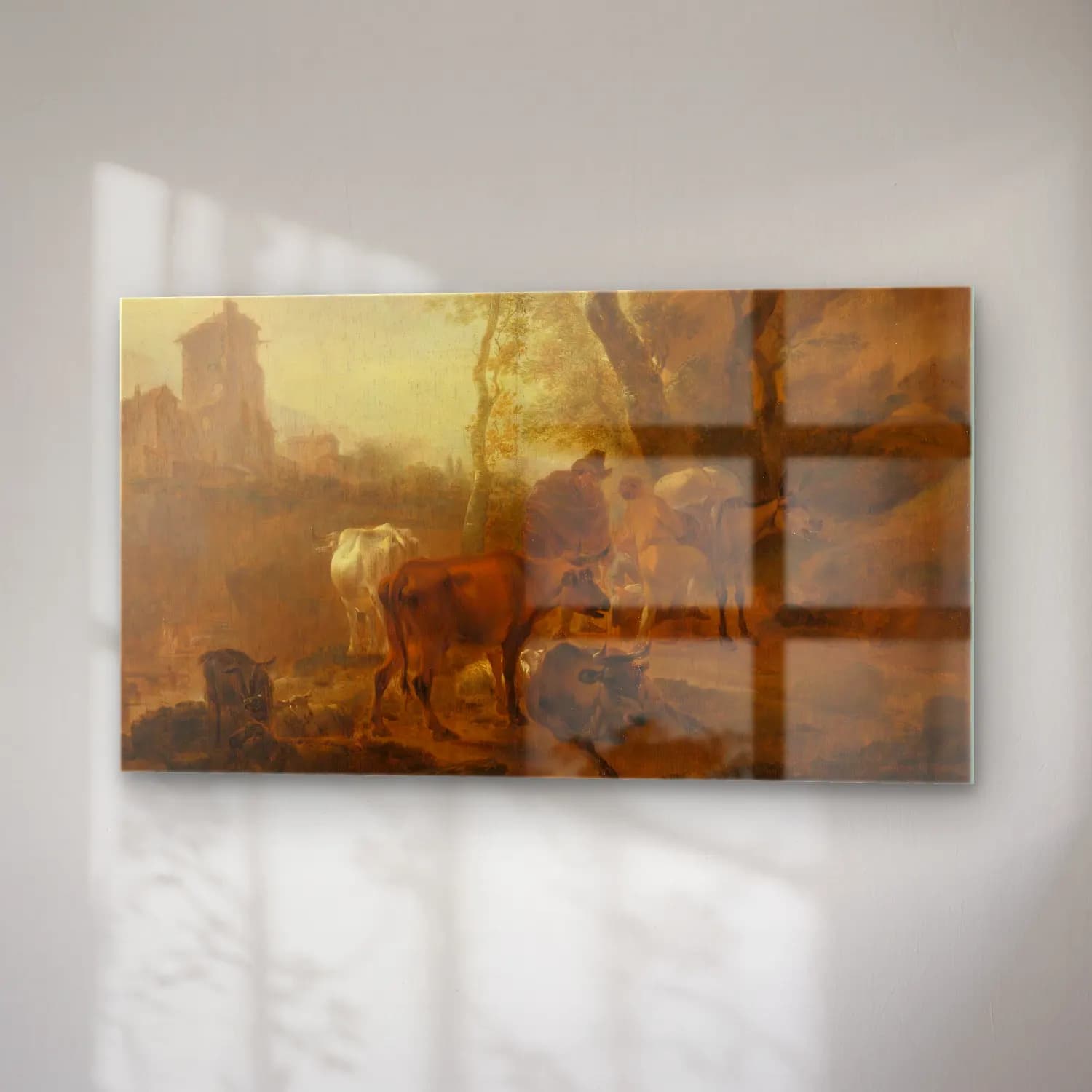Nicolaes Pietersz. Berchem – Italianate Landscape With Cows cam tablo — sağ açıdan görünüm