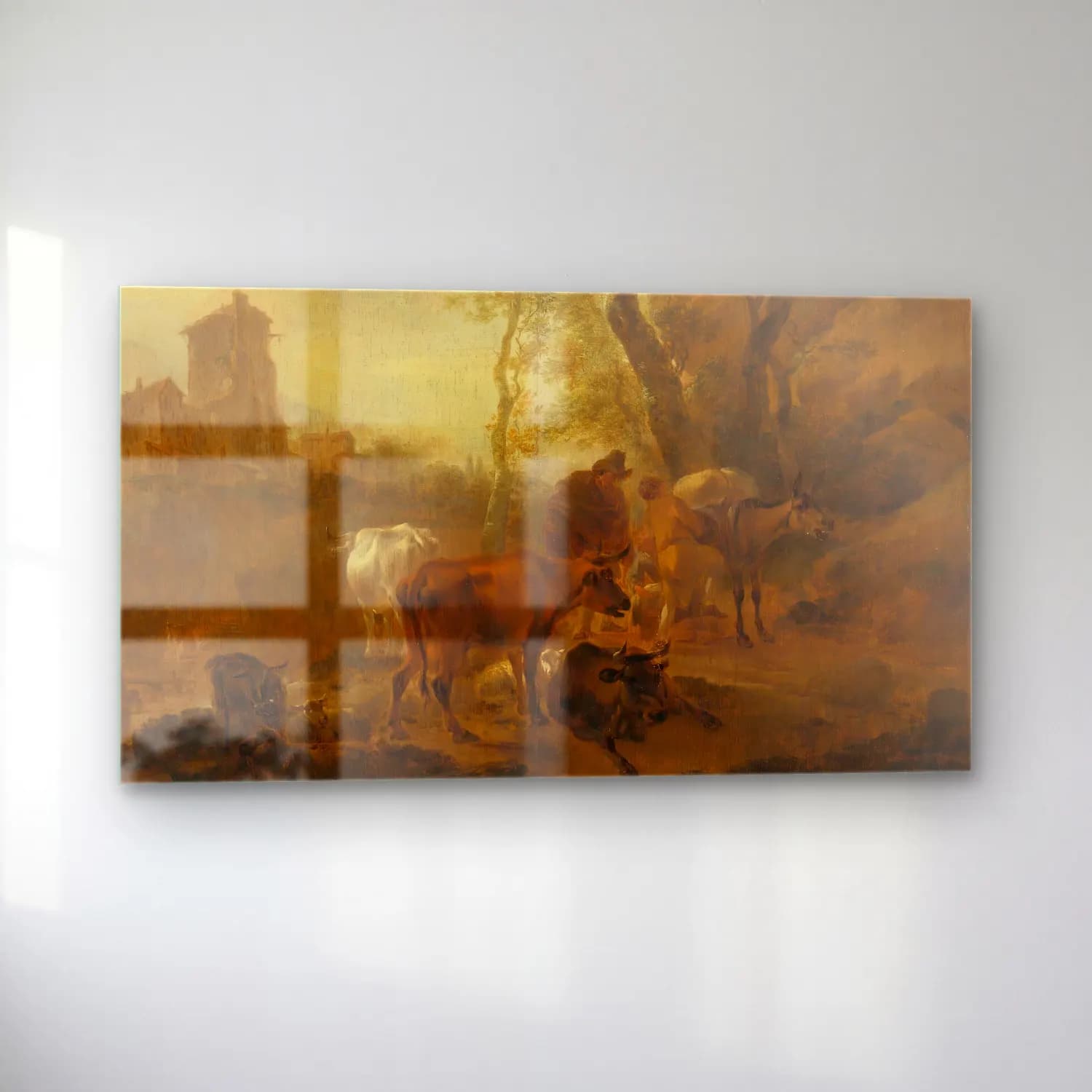 Nicolaes Pietersz. Berchem – Italianate Landscape With Cows cam tablo — sol açıdan görünüm
