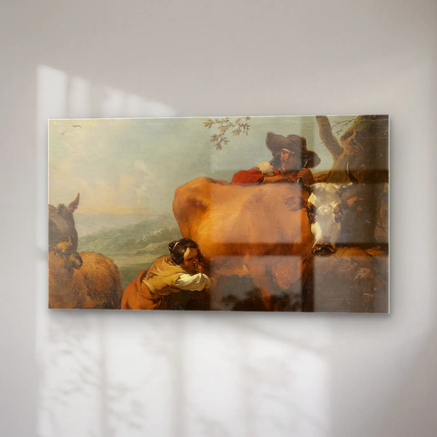 Nicolaes Pietersz. Berchem – Milking-time cam tablo — sağ açıdan görünüm