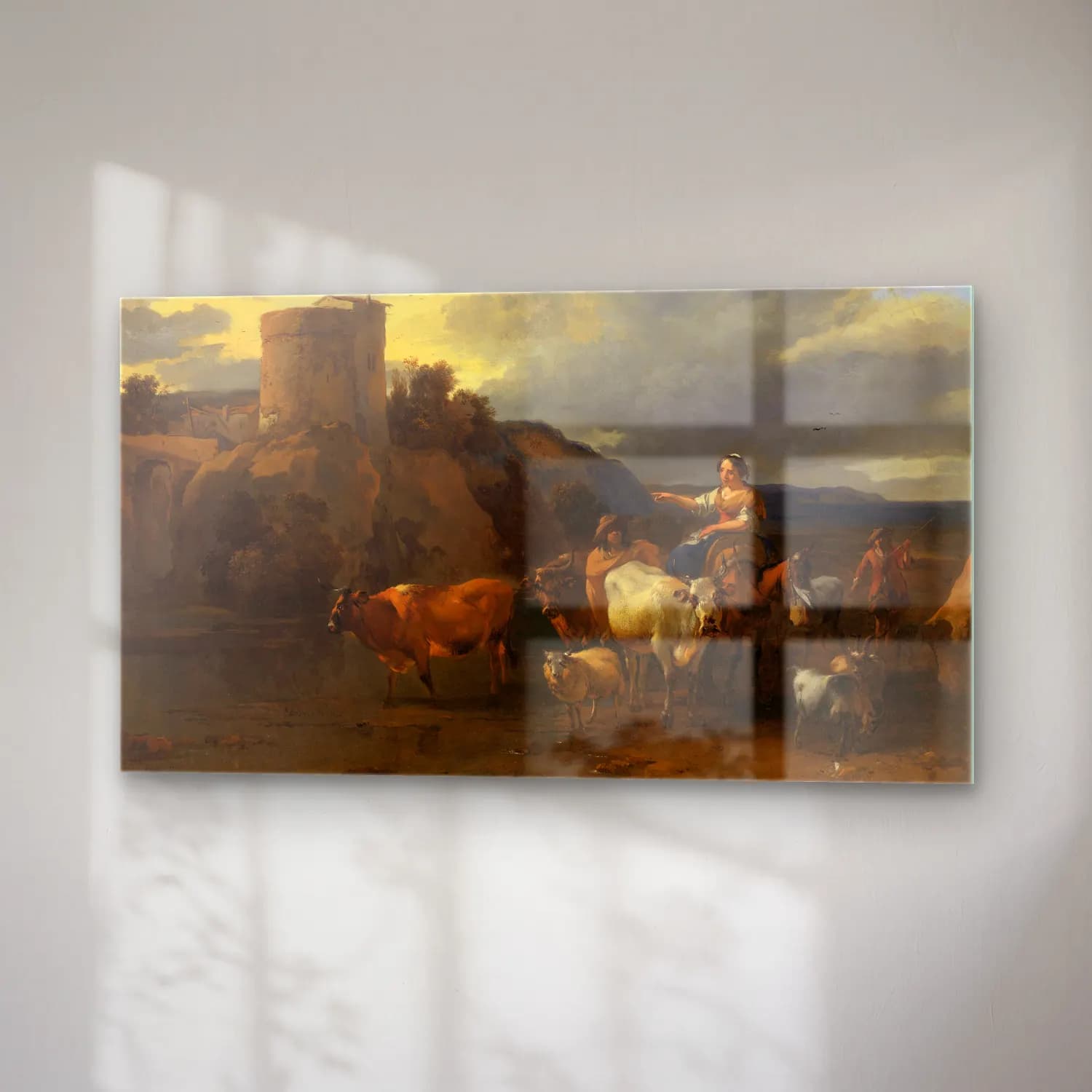 Nicolaes Pietersz. Berchem – Returning from the Meadow cam tablo — sağ açıdan görünüm