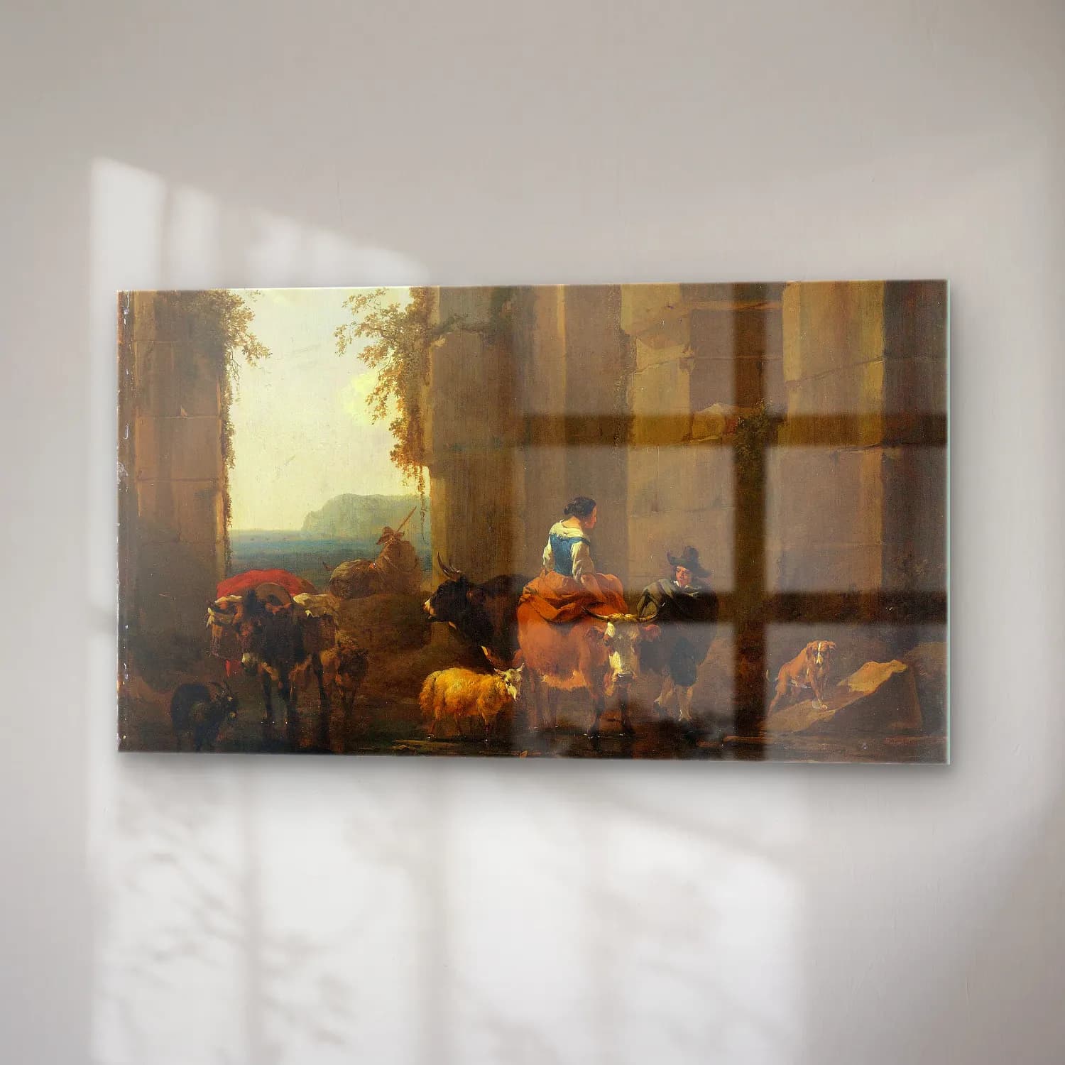 Nicolaes Pietersz. Berchem – Ruins in Italy cam tablo — sağ açıdan görünüm