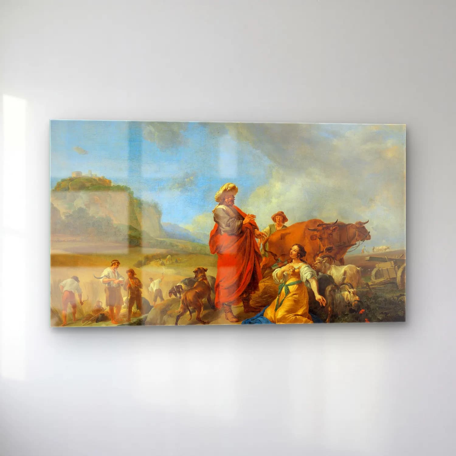 Nicolaes Pietersz. Berchem – Ruth and Boas cam tablo — sol açıdan görünüm
