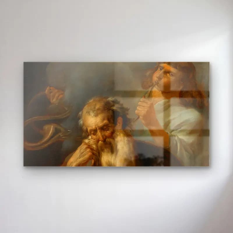Nicolaes Pietersz. Berchem – Saint Jerome cam tablo — Nicolaes Pietersz. Berchem – Saint Jerome — yağlı boya dini sahne