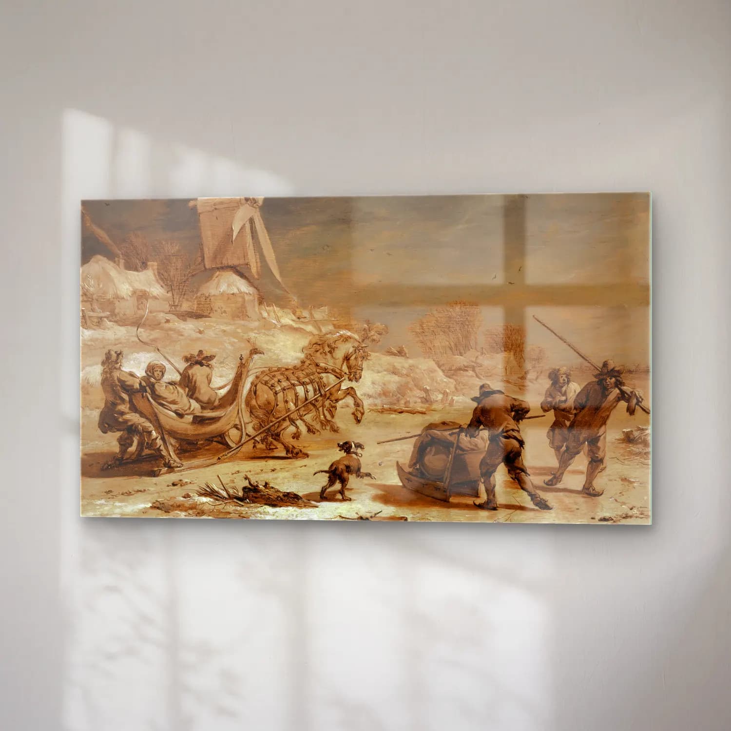 Nicolaes Pietersz. Berchem – Sledging cam tablo — sağ açıdan görünüm