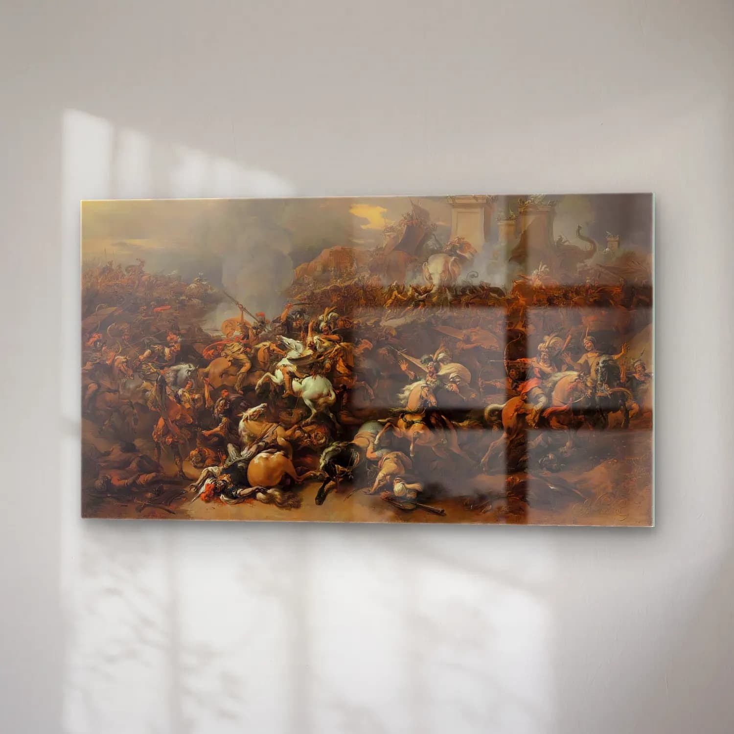 Nicolaes Pietersz. Berchem – The Battle between Alexander and Porus cam tablo — sağ açıdan görünüm