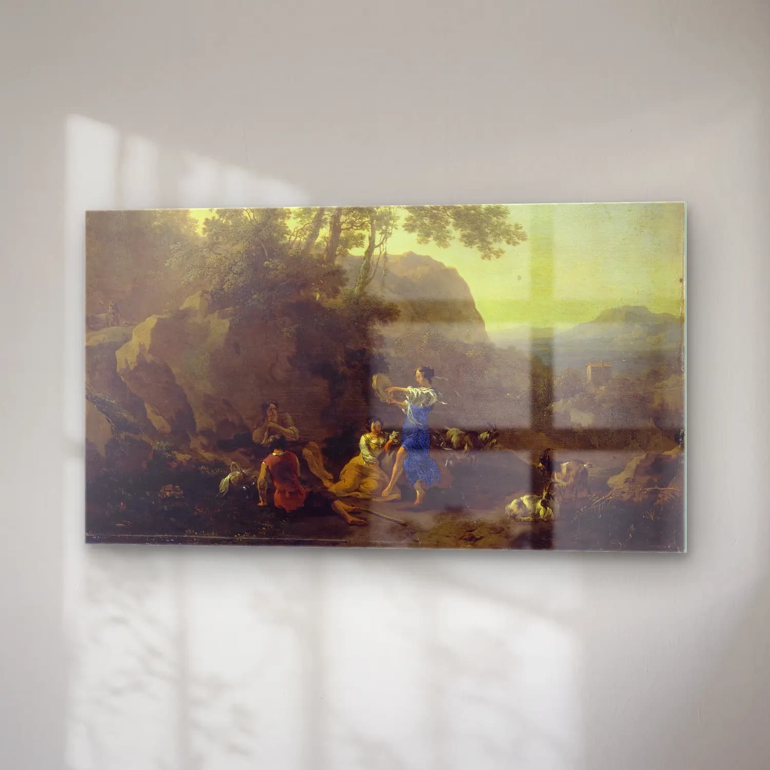 Nicolaes Pietersz. Berchem – The Musical Shepherdess cam tablo — sağ açıdan görünüm