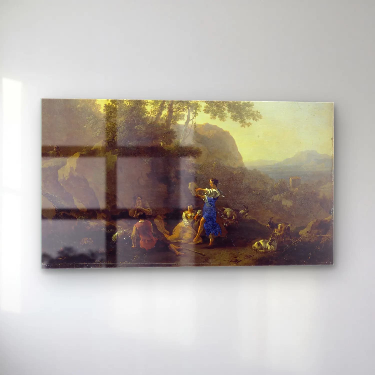 Nicolaes Pietersz. Berchem – The Musical Shepherdess cam tablo — sol açıdan görünüm