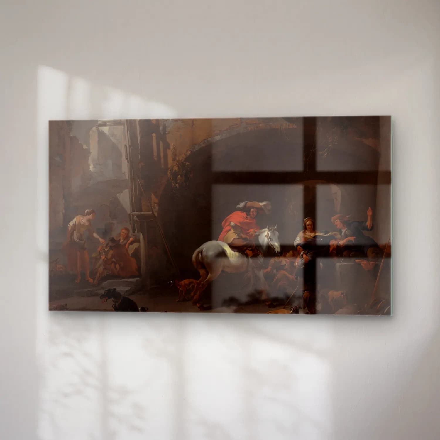 Nicolaes Pietersz. Berchem – The Return from the Hunt cam tablo — sağ açıdan görünüm