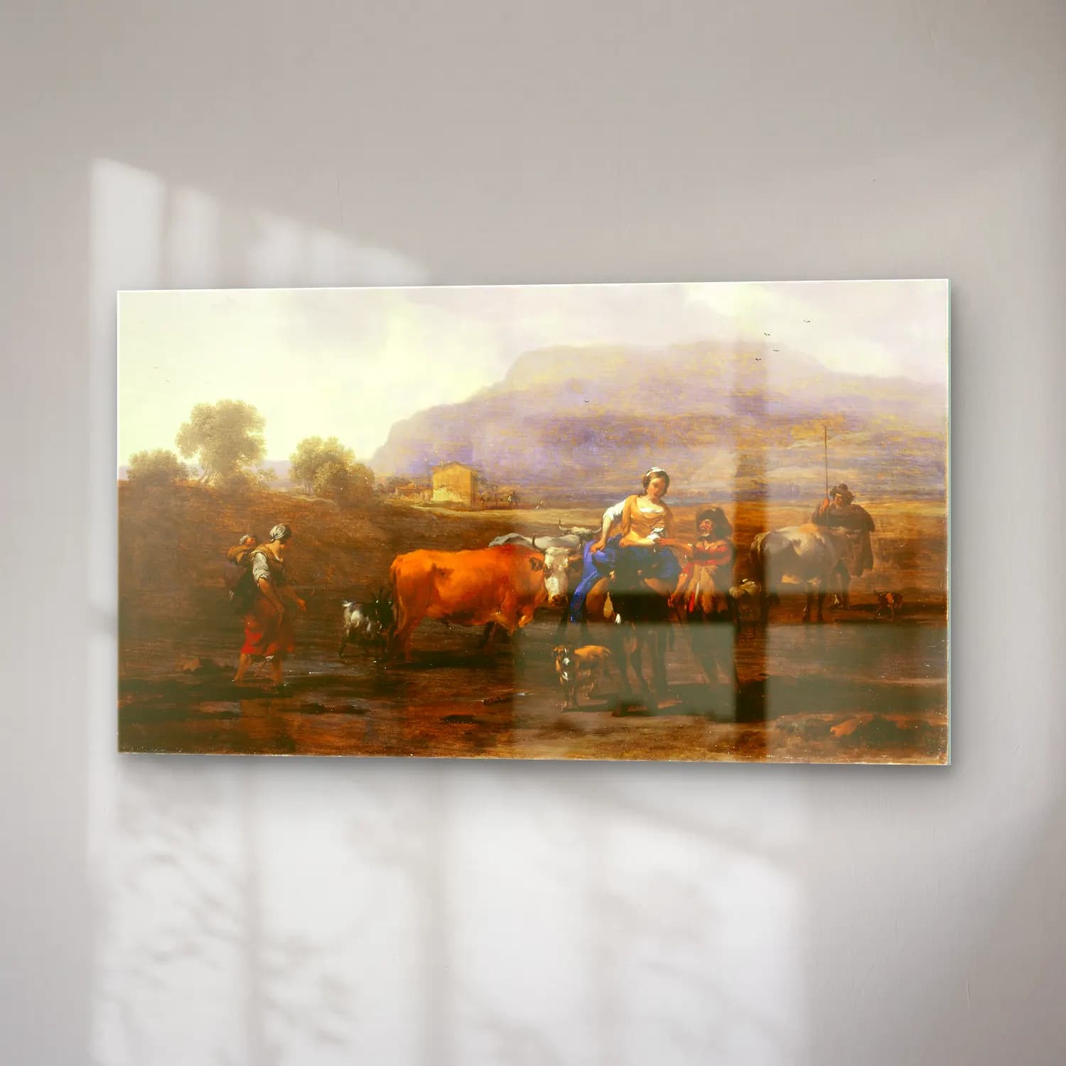 Nicolaes Pietersz. Berchem – Travelling Peasants (Le Soir) cam tablo — sağ açıdan görünüm