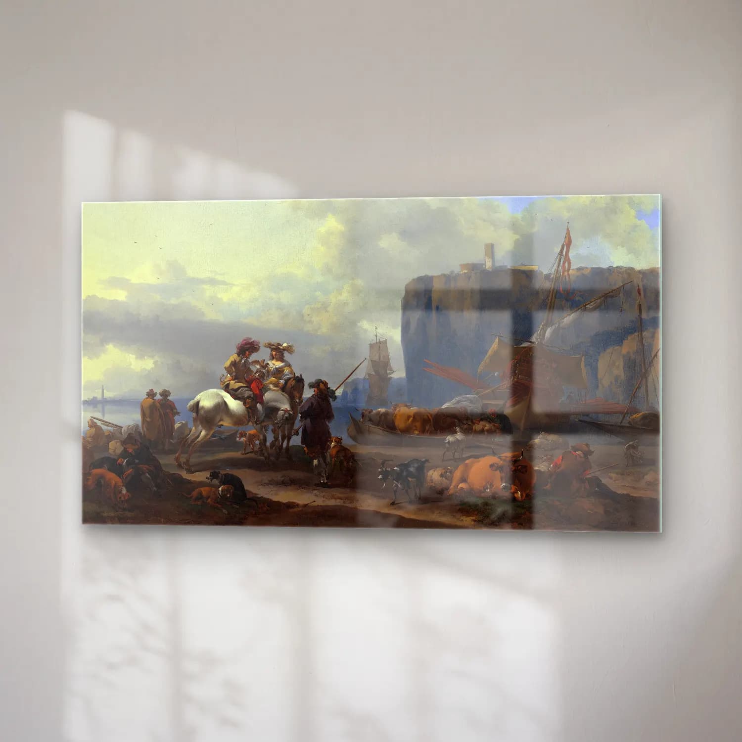 Nicolaes Pietersz. Berchem – View of an Italian Port (early 1660s) cam tablo — sağ açıdan görünüm