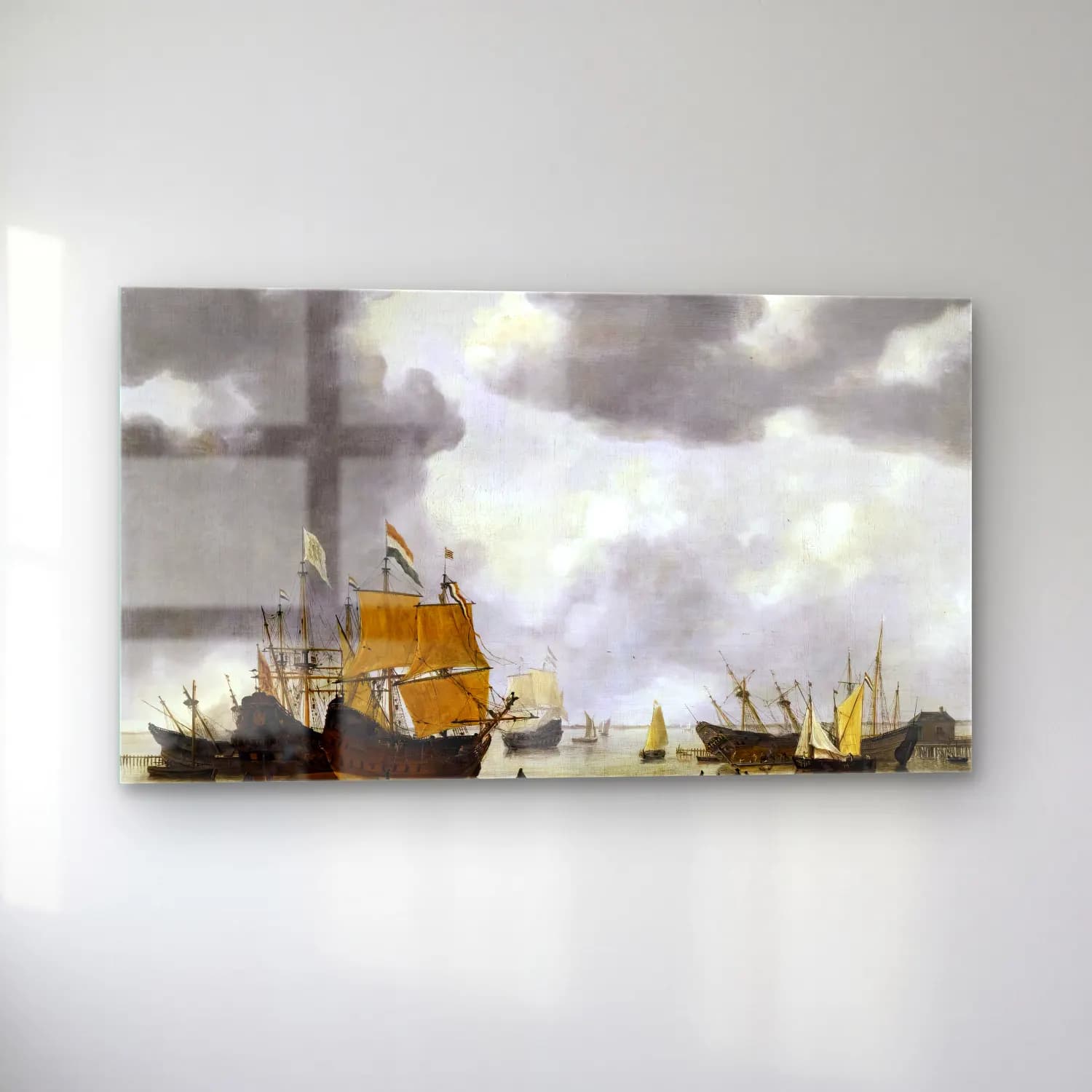 Reiner Nooms – Dutch Ships Awaiting Repair on the Ij at Amsterdam cam tablo — sol açıdan görünüm