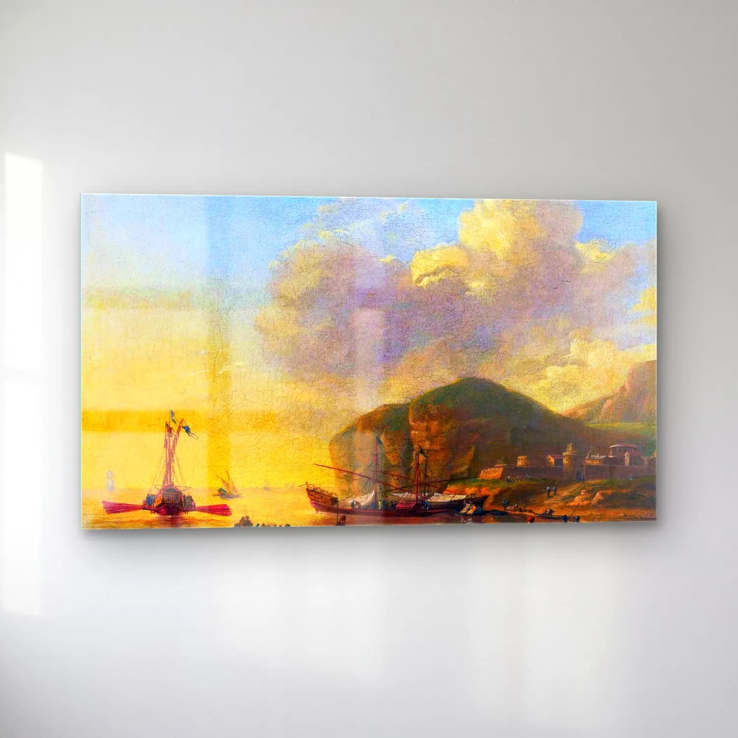 Reiner Nooms – Shipping before a Mediterranean Coast cam tablo — sol açıdan görünüm