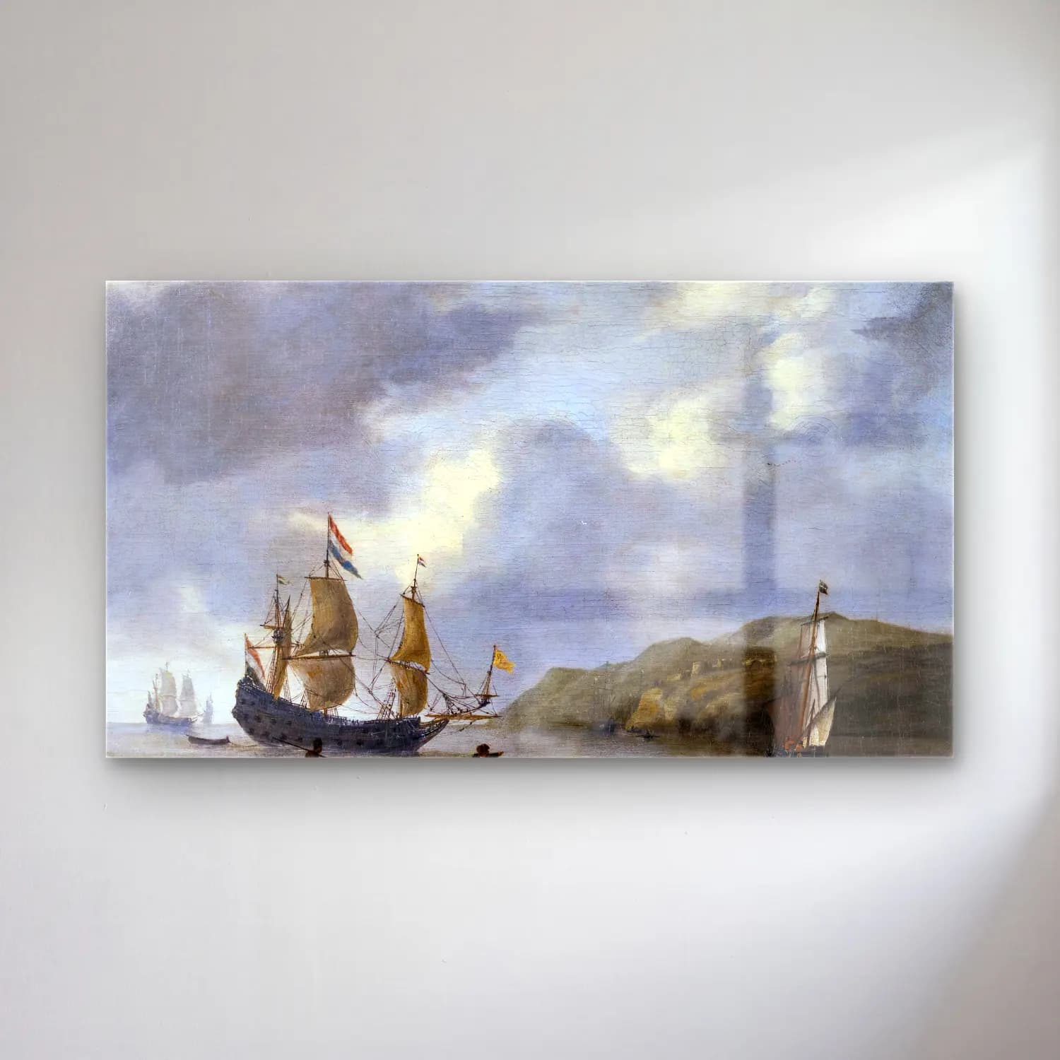 Reiner Nooms – Ships off the Coast of North Africa cam tablo — Reiner Nooms – Ships off the Coast of North Africa — yağlı boya yelkenliler