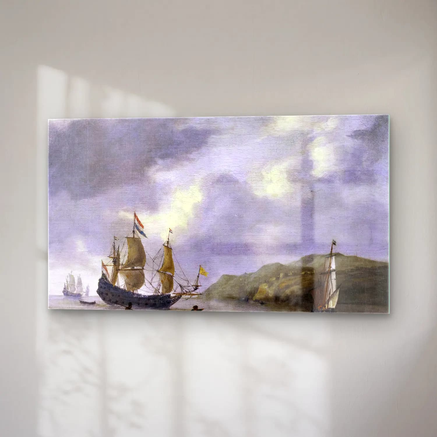 Reiner Nooms – Ships off the Coast of North Africa cam tablo — sağ açıdan görünüm