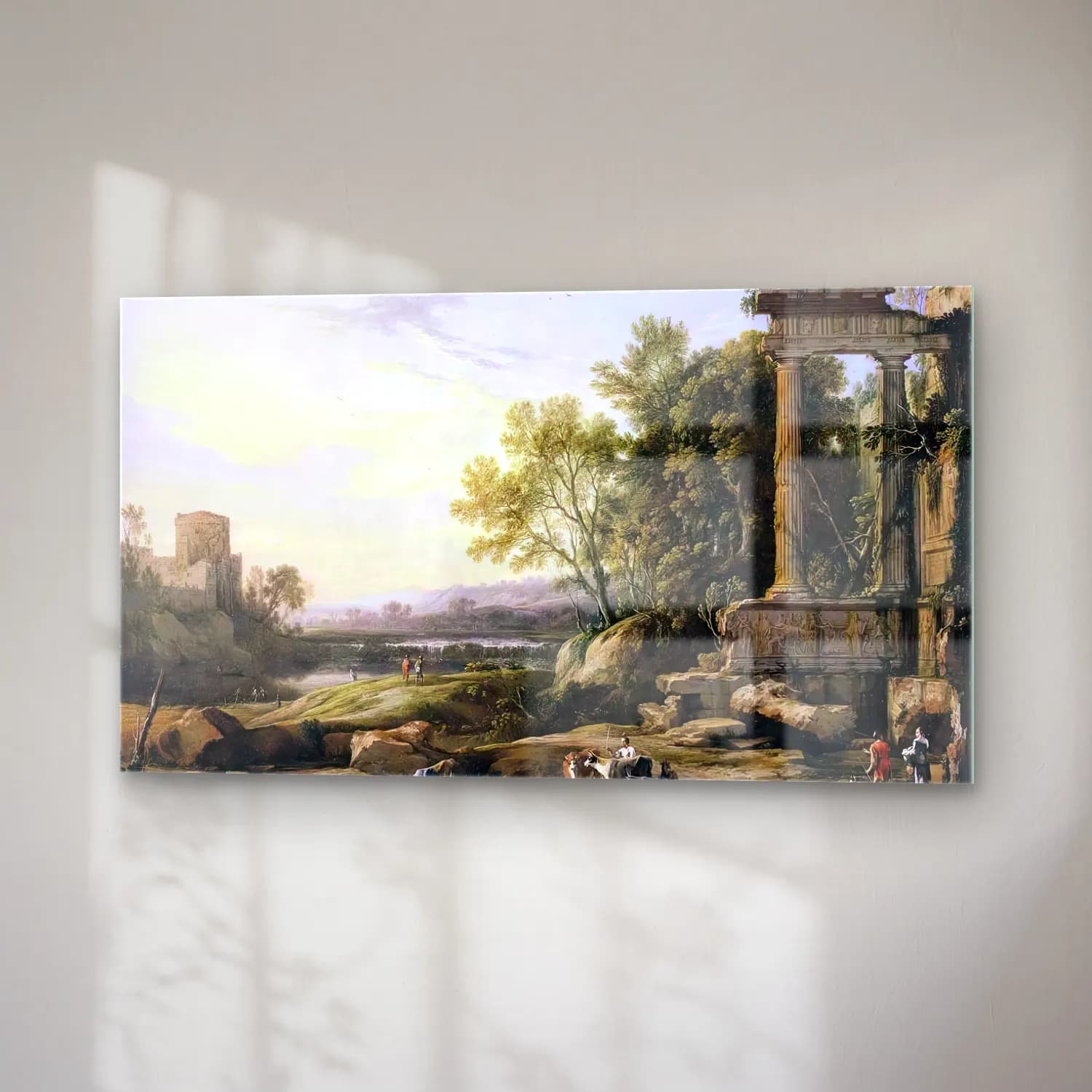 Pierre Patel – Italianate Landscape cam tablo — sağ açıdan görünüm