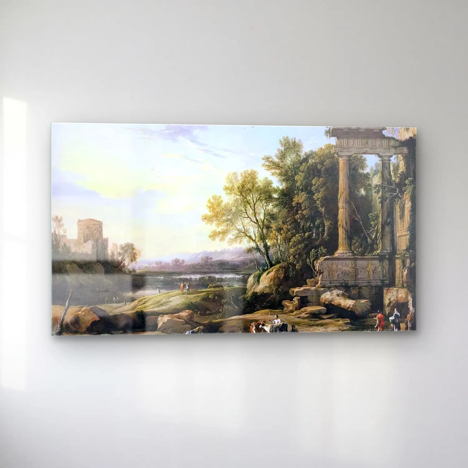 Pierre Patel – Italianate Landscape cam tablo — sol açıdan görünüm