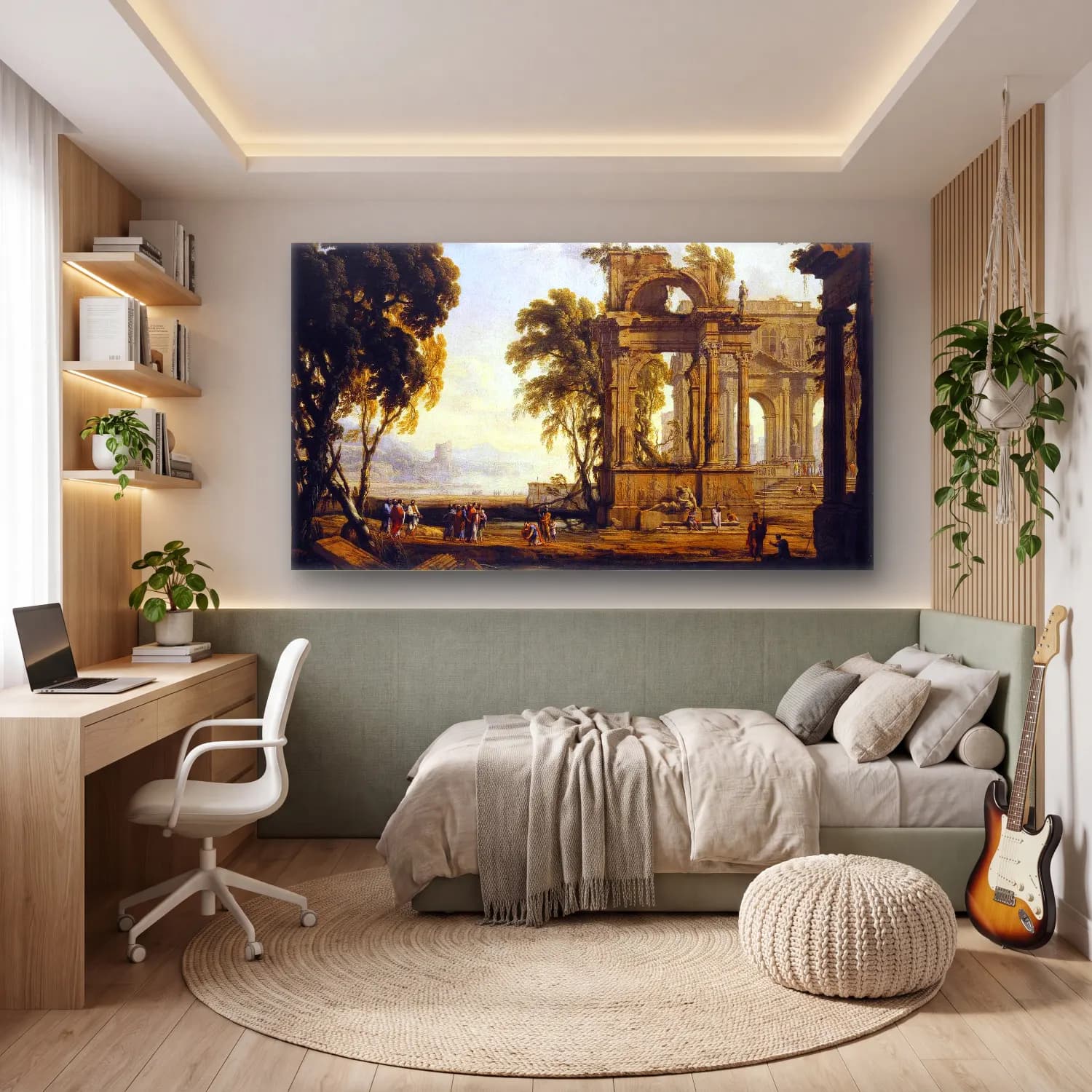 Pierre Patel – Landscape with Christ and a Centurion cam tablo — genç odasında