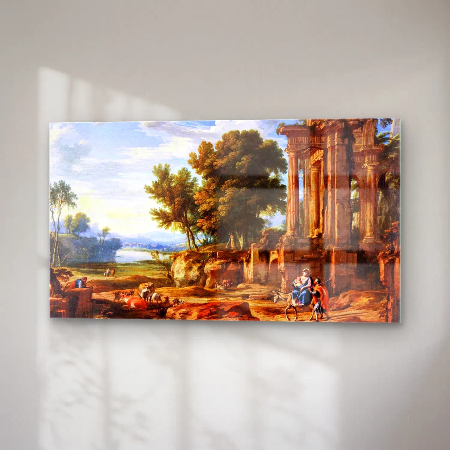 Pierre Patel – Landscape with the Flight into Egypt cam tablo — sağ açıdan görünüm