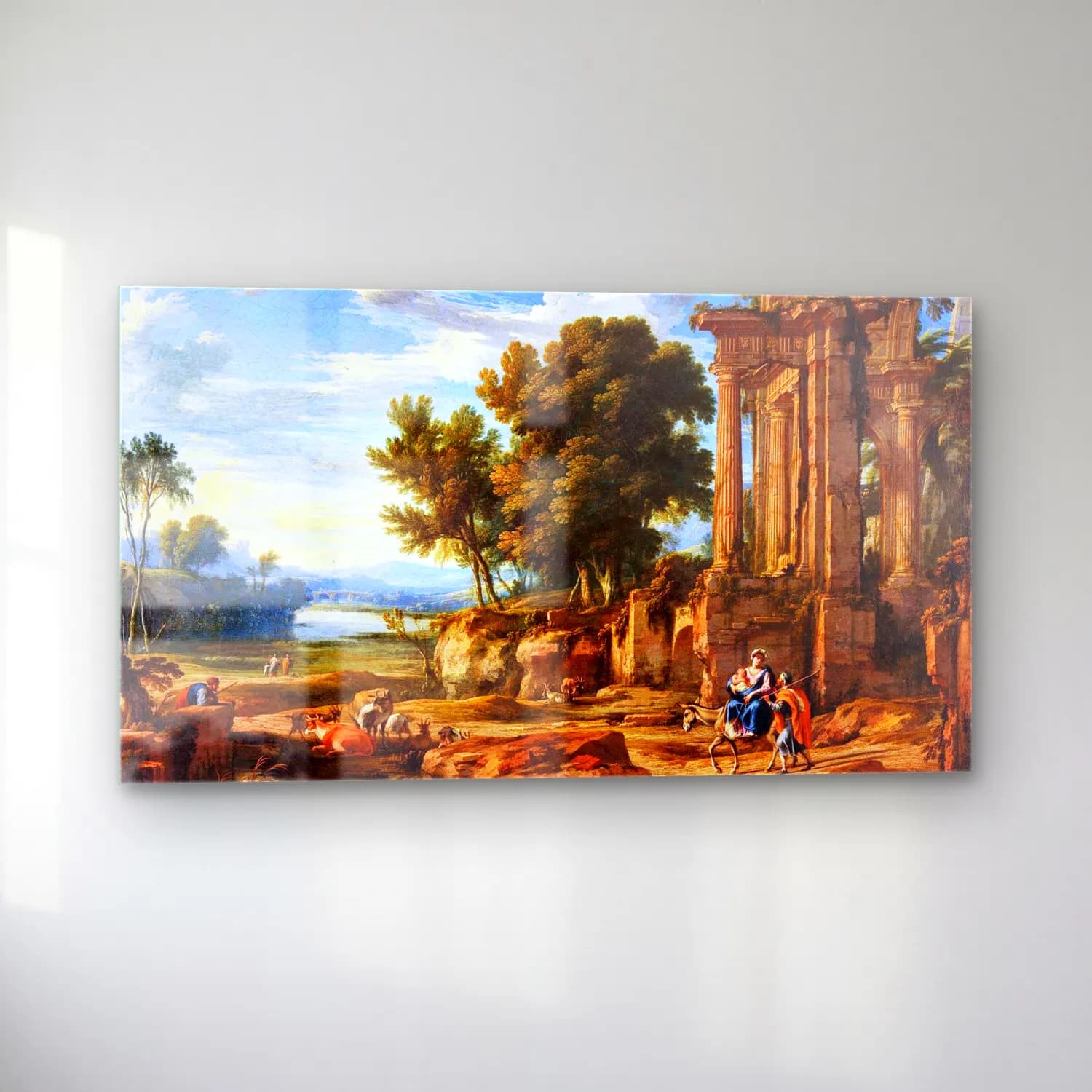 Pierre Patel – Landscape with the Flight into Egypt cam tablo — sol açıdan görünüm
