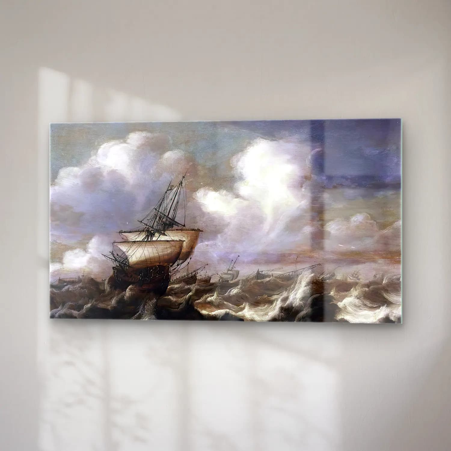 Bonaventura I Peeters – Shipping at Sea in a Light Breeze cam tablo — sağ açıdan görünüm