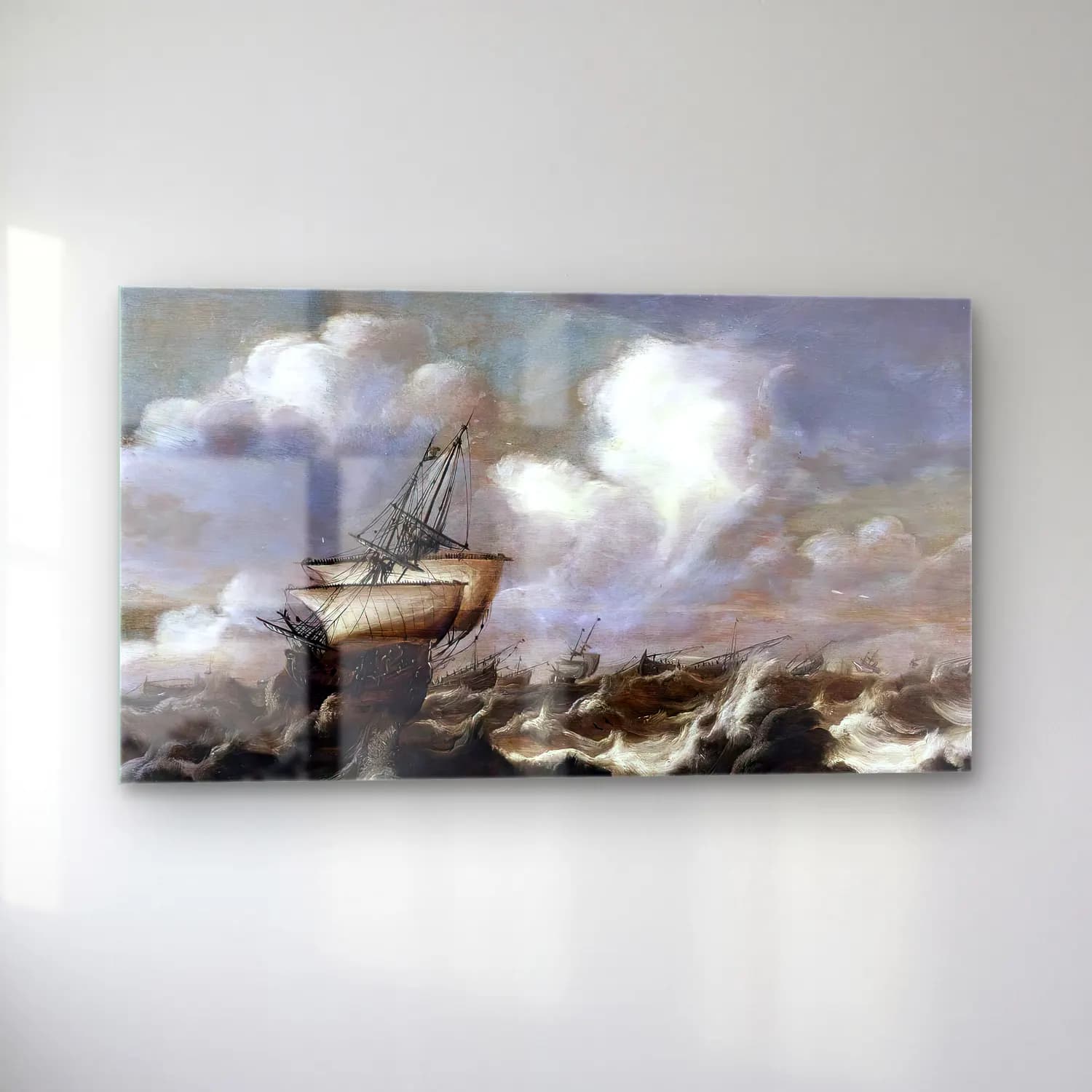 Bonaventura I Peeters – Shipping at Sea in a Light Breeze cam tablo — sol açıdan görünüm
