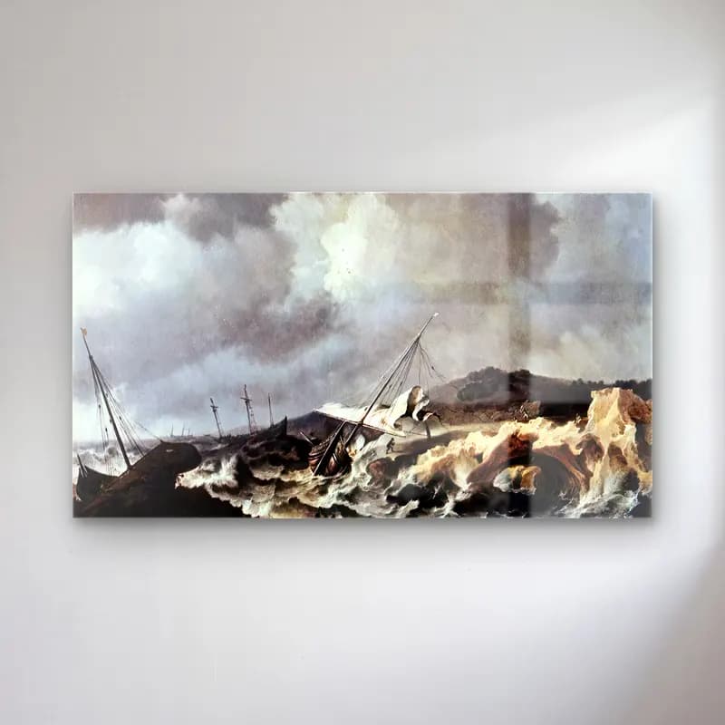 Bonaventura I Peeters – Shipwreck cam tablo — Bonaventura I Peeters – Shipwreck — yağlı boya fırtınalı denizde gemi