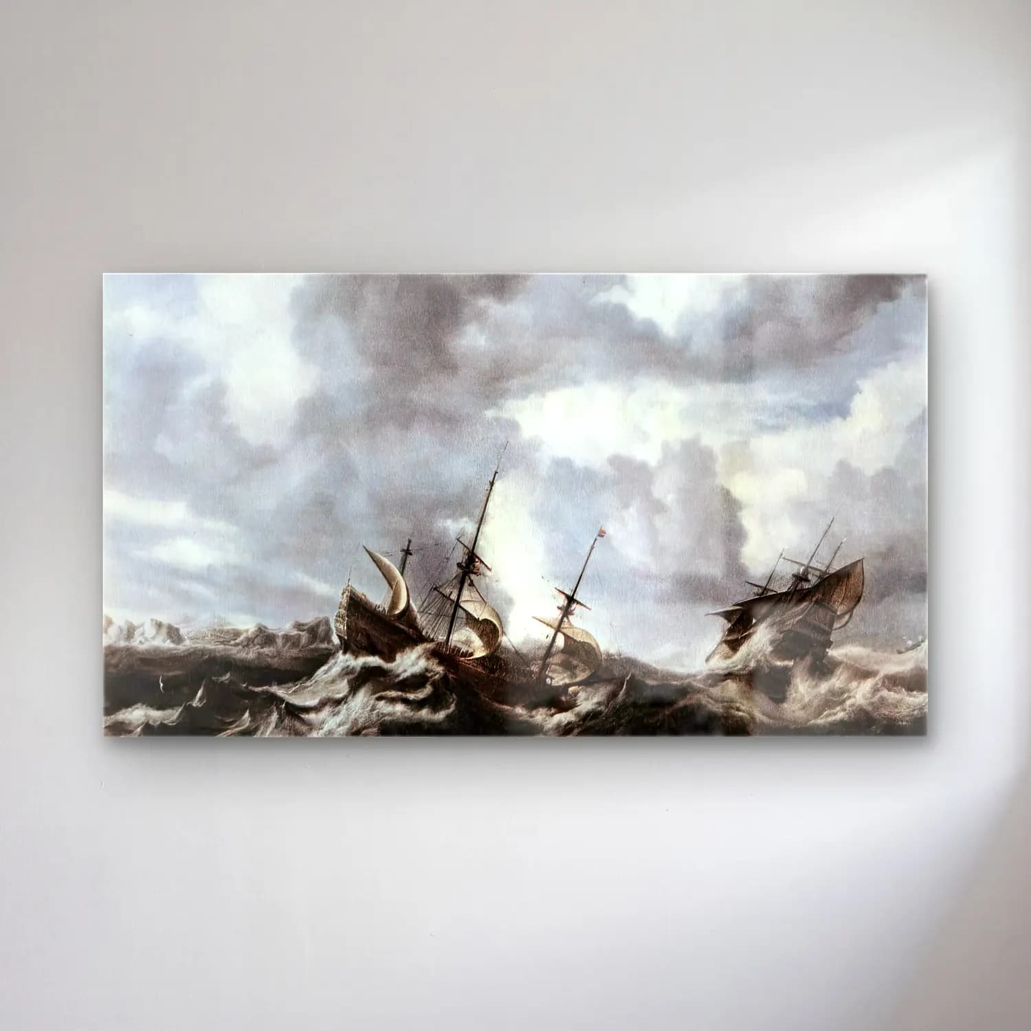 Bonaventura I Peeters – Storm on the Sea cam tablo — Bonaventura I Peeters – Storm on the Sea — vintage fırtınalı denizde gemi