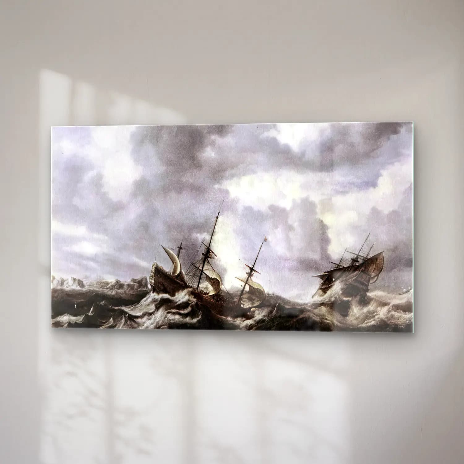 Bonaventura I Peeters – Storm on the Sea cam tablo — sağ açıdan görünüm