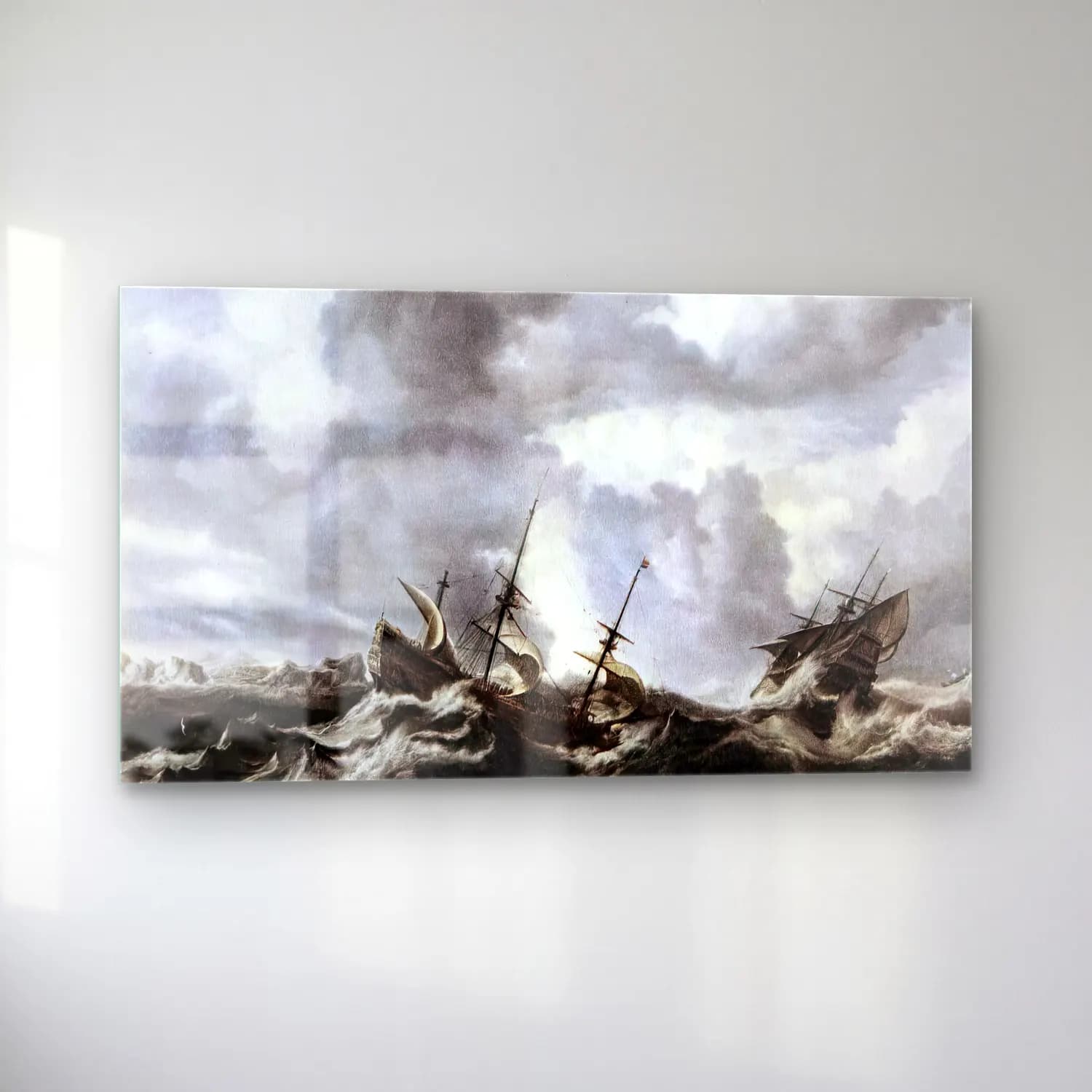 Bonaventura I Peeters – Storm on the Sea cam tablo — sol açıdan görünüm