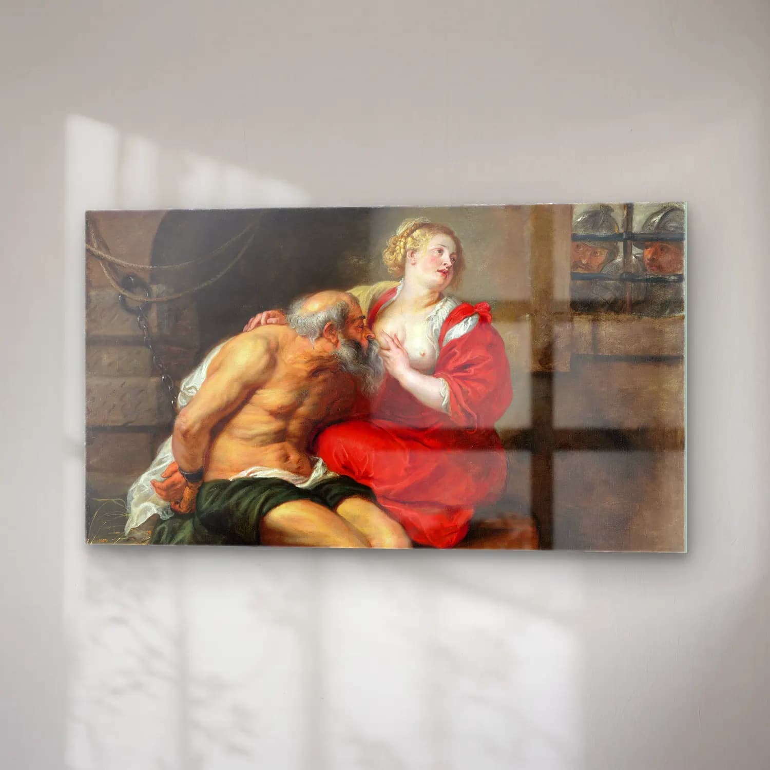 Peter Paul Rubens – Cimon and Pero (Roman Charity) cam tablo — sağ açıdan görünüm