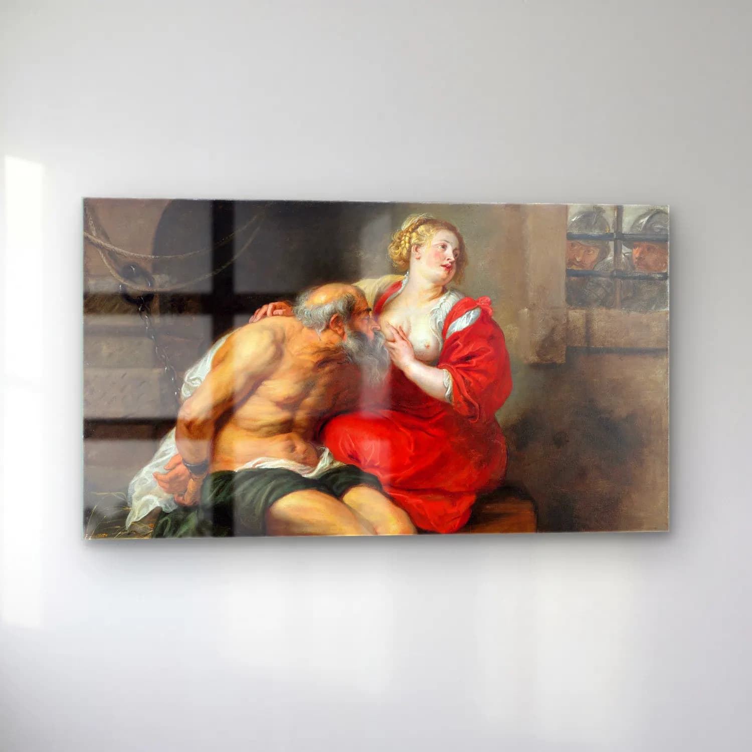Peter Paul Rubens – Cimon and Pero (Roman Charity) cam tablo — sol açıdan görünüm