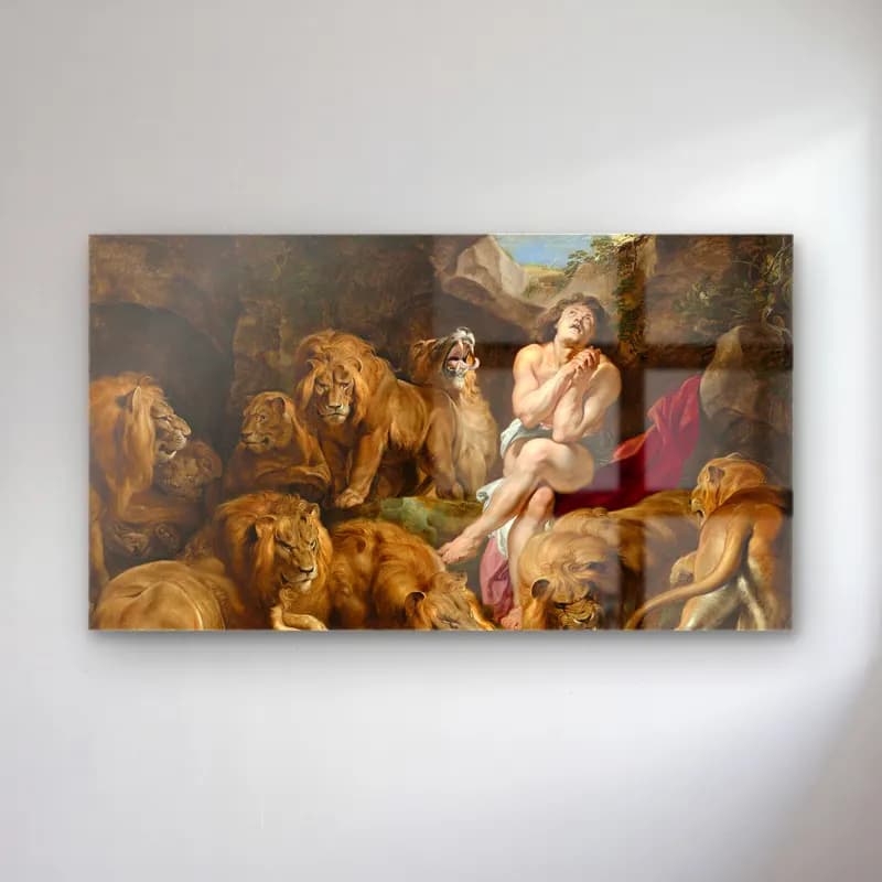 Peter Paul Rubens – Daniel in the Lions’ Den cam tablo — Peter Paul Rubens – Daniel in the Lions’ Den — yağlı boya mitolojik sahne