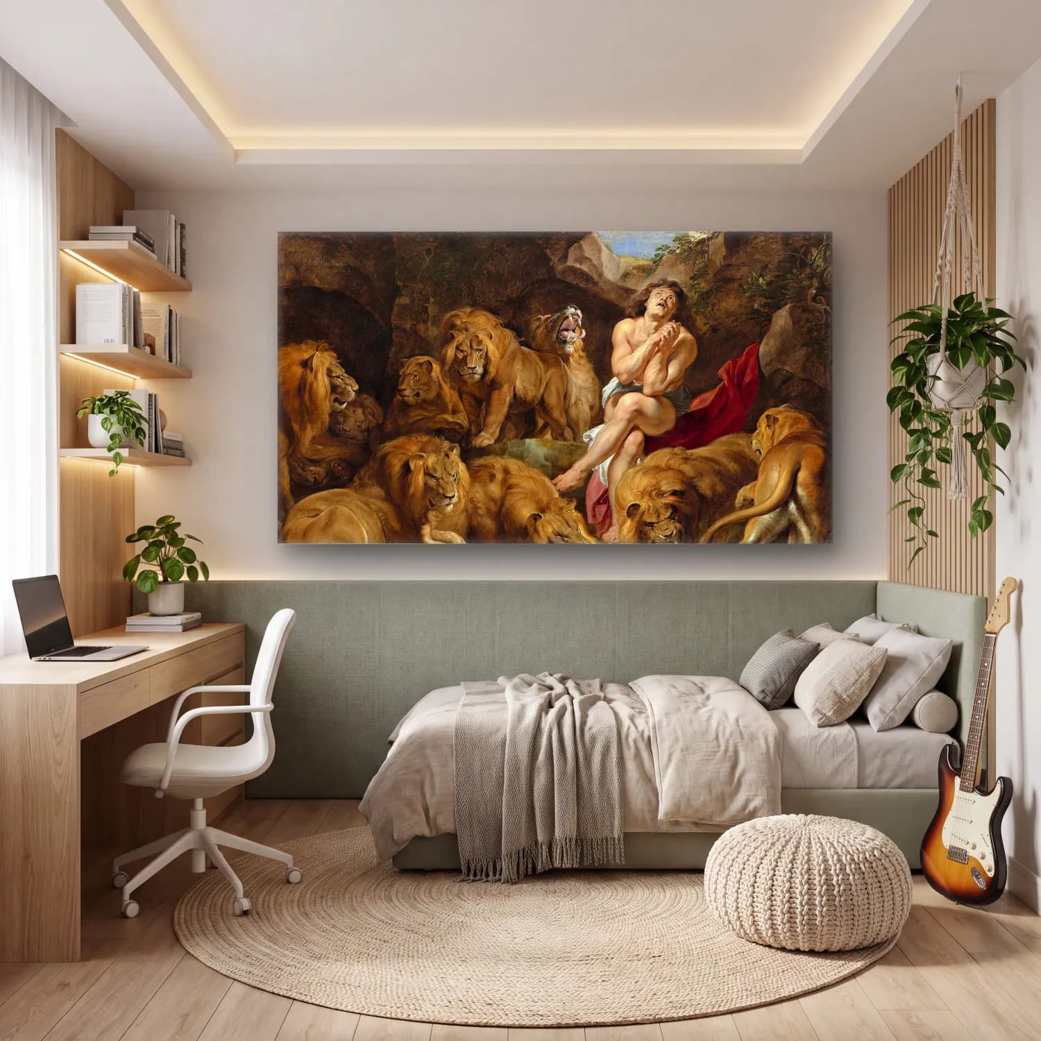 Peter Paul Rubens – Daniel in the Lions’ Den cam tablo — genç odasında