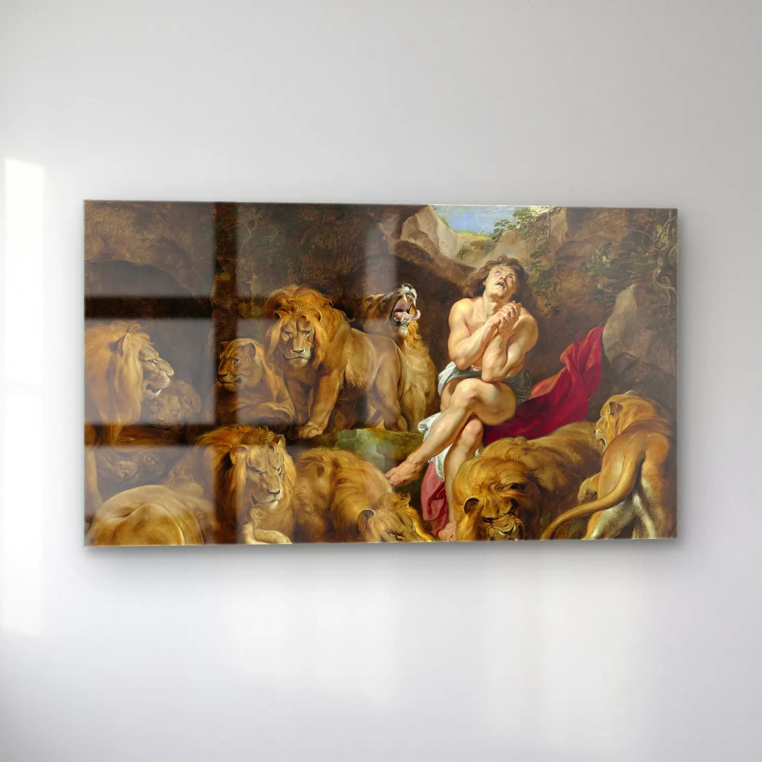 Peter Paul Rubens – Daniel in the Lions’ Den cam tablo — sol açıdan görünüm
