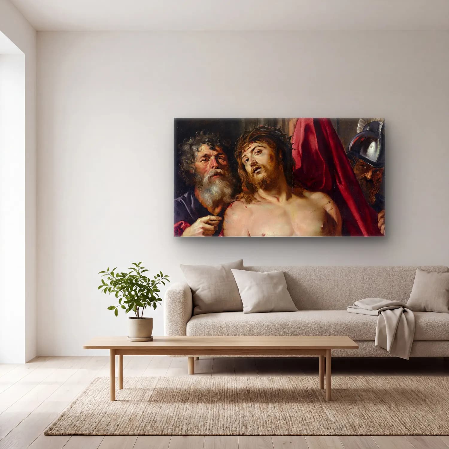 Peter Paul Rubens – Ecce homo cam tablo — açık renk salonda
