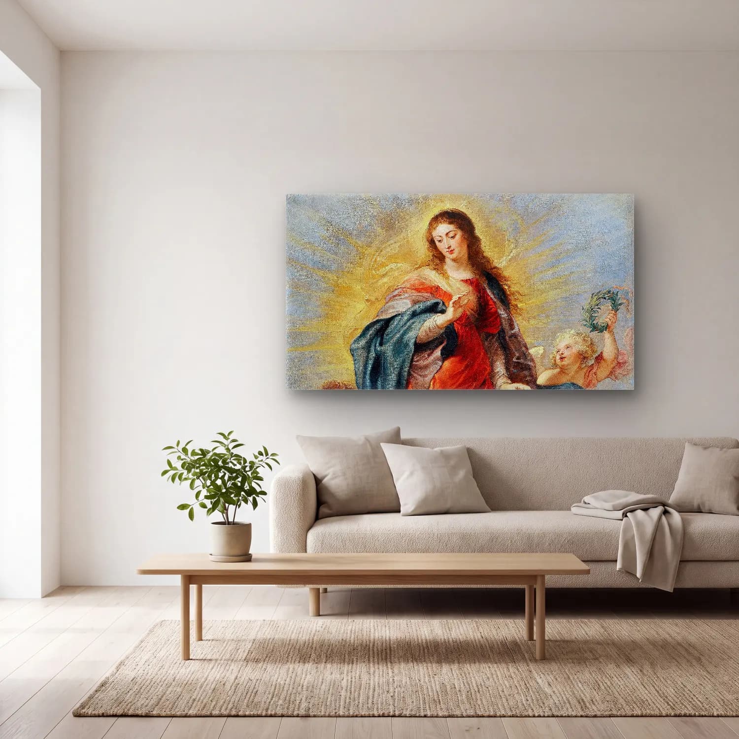 Peter Paul Rubens – Immaculate Conception cam tablo — açık renk salonda